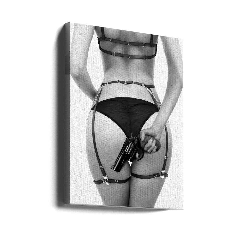 Danger and desire in one frame. A provocative pose with pistol in hand — bold, fearless, and impossible to ignore.
Artist: David Drake
