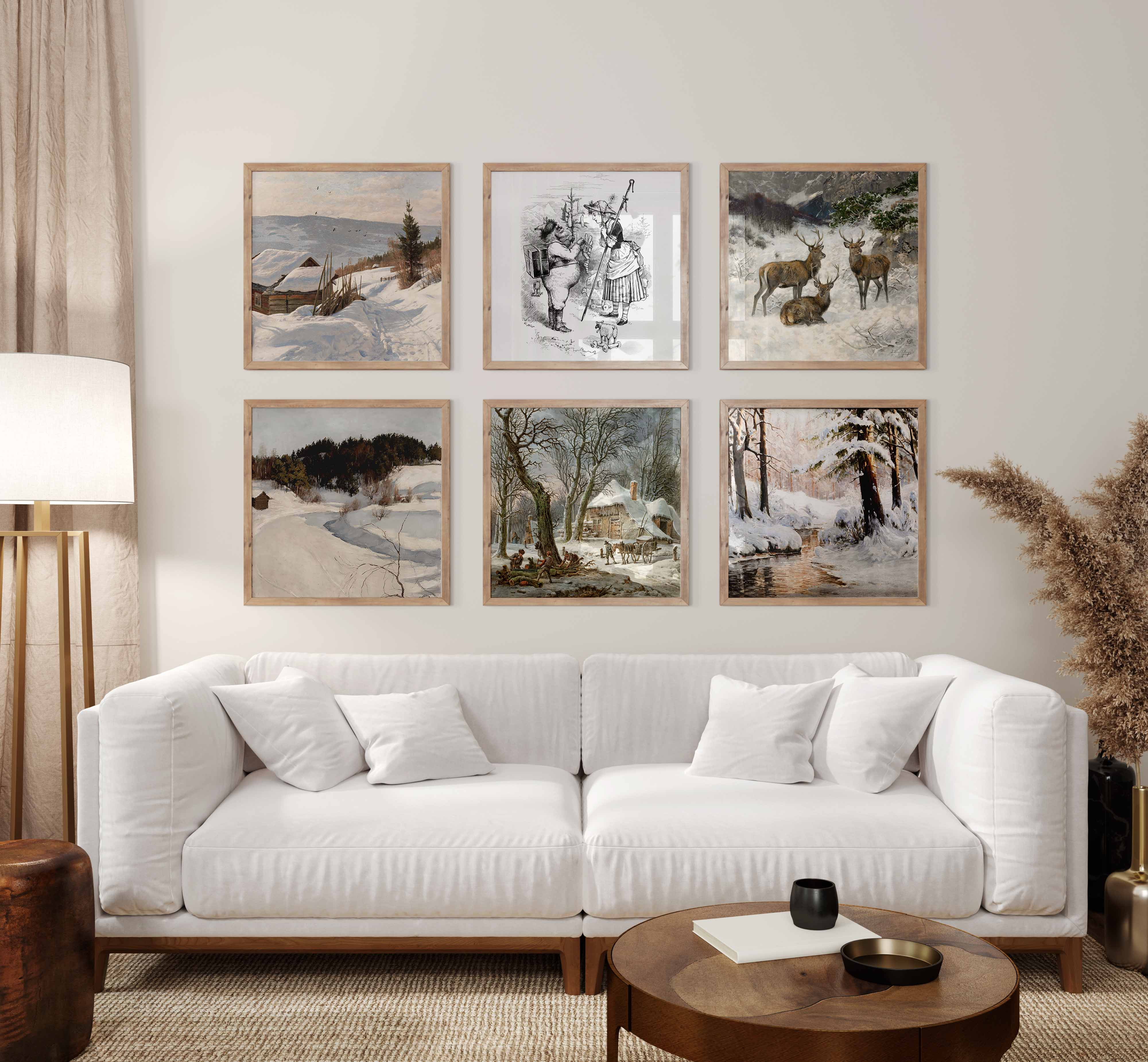 Deers in snow painting