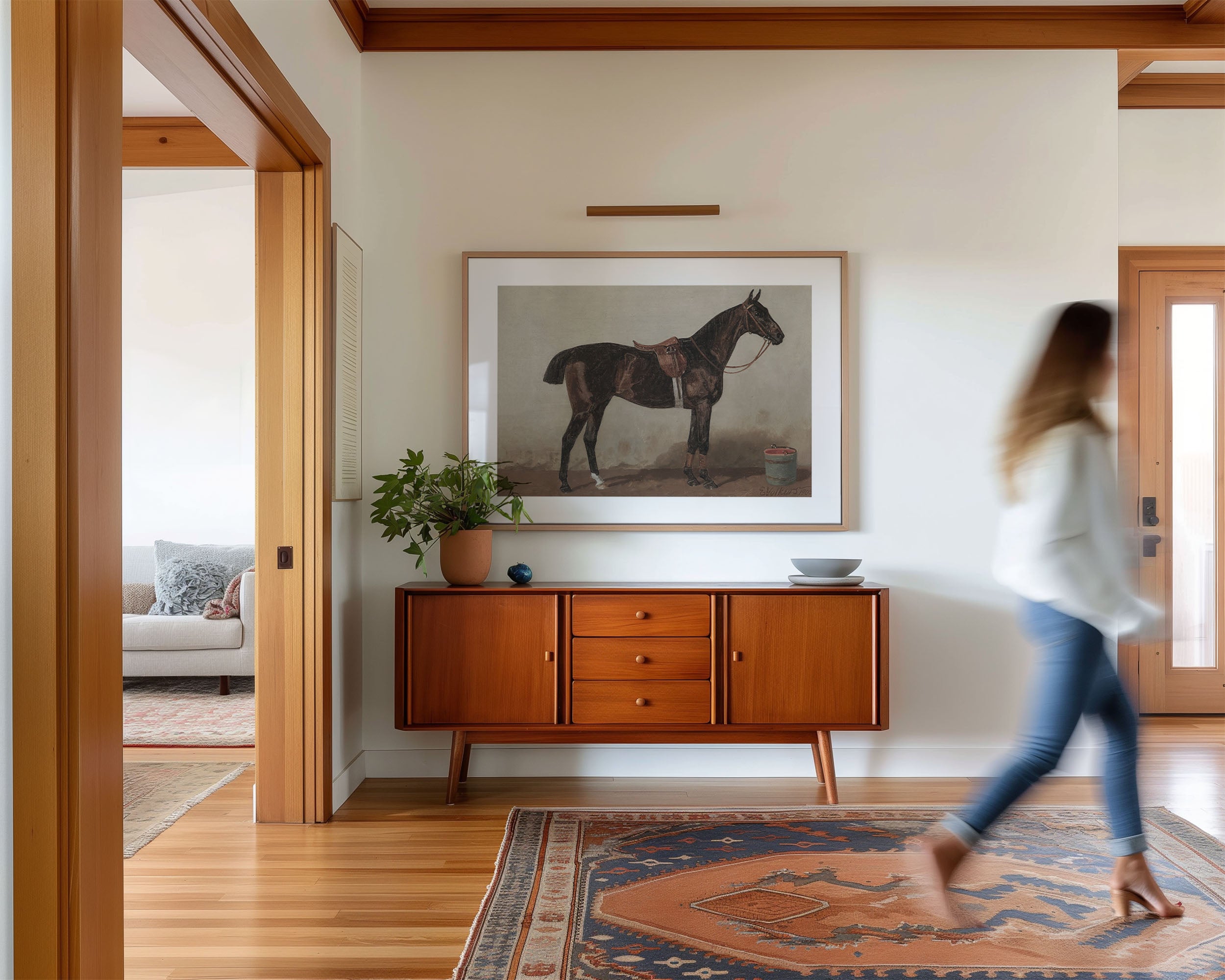 A Saddled Bay Horse in a Stable