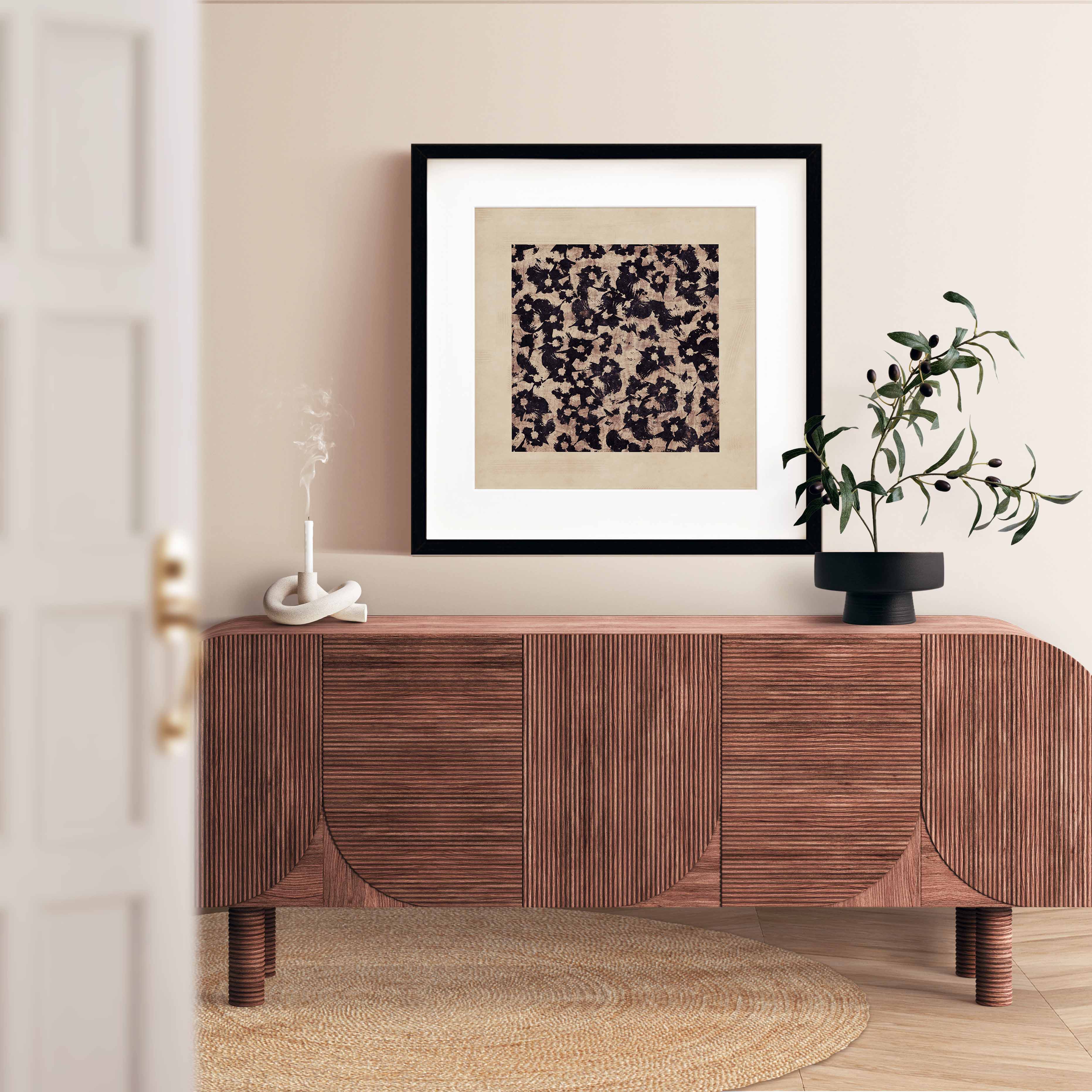 A minimal botanical study with soft texture and aged charm. The woodblock style gives it an organic, timeless feel—simple, quiet, and full of character.