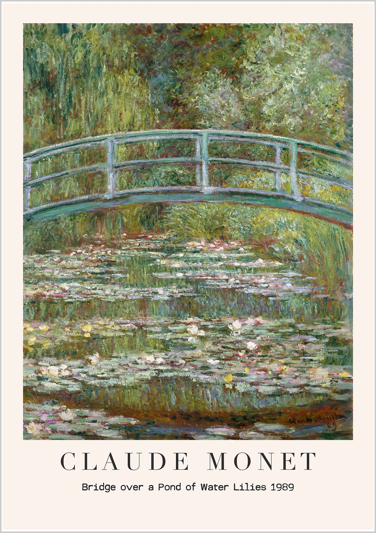 Exhibition poster of Claude Monet - Bridge over a pond of water lilies