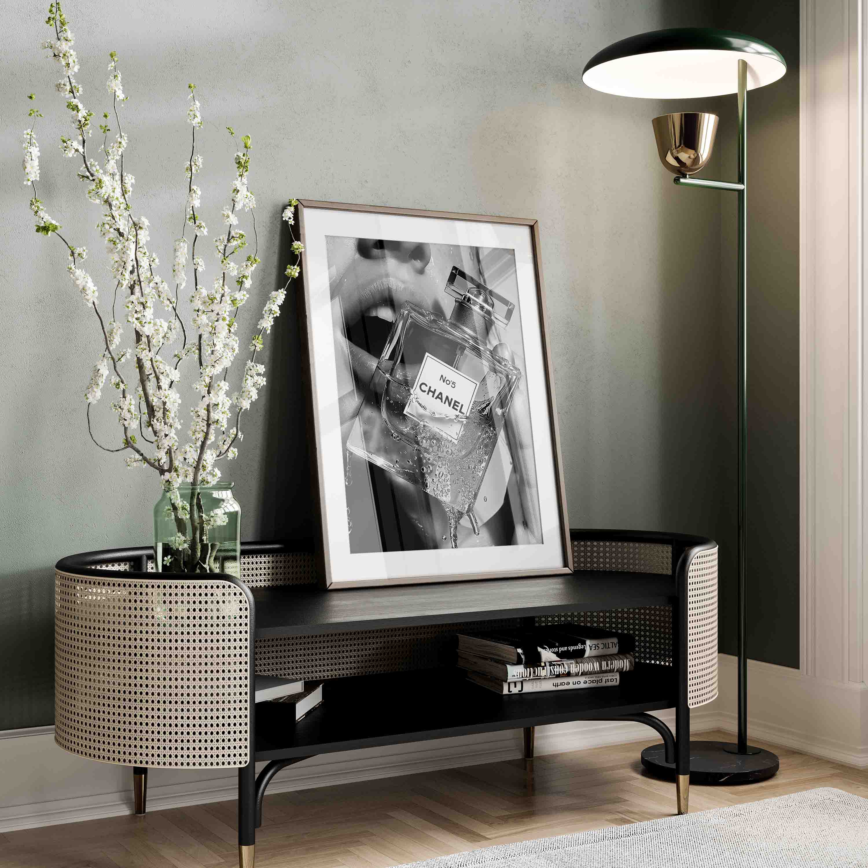 Black and white photography print of Chanel No5 Fragrance Unleashed.
