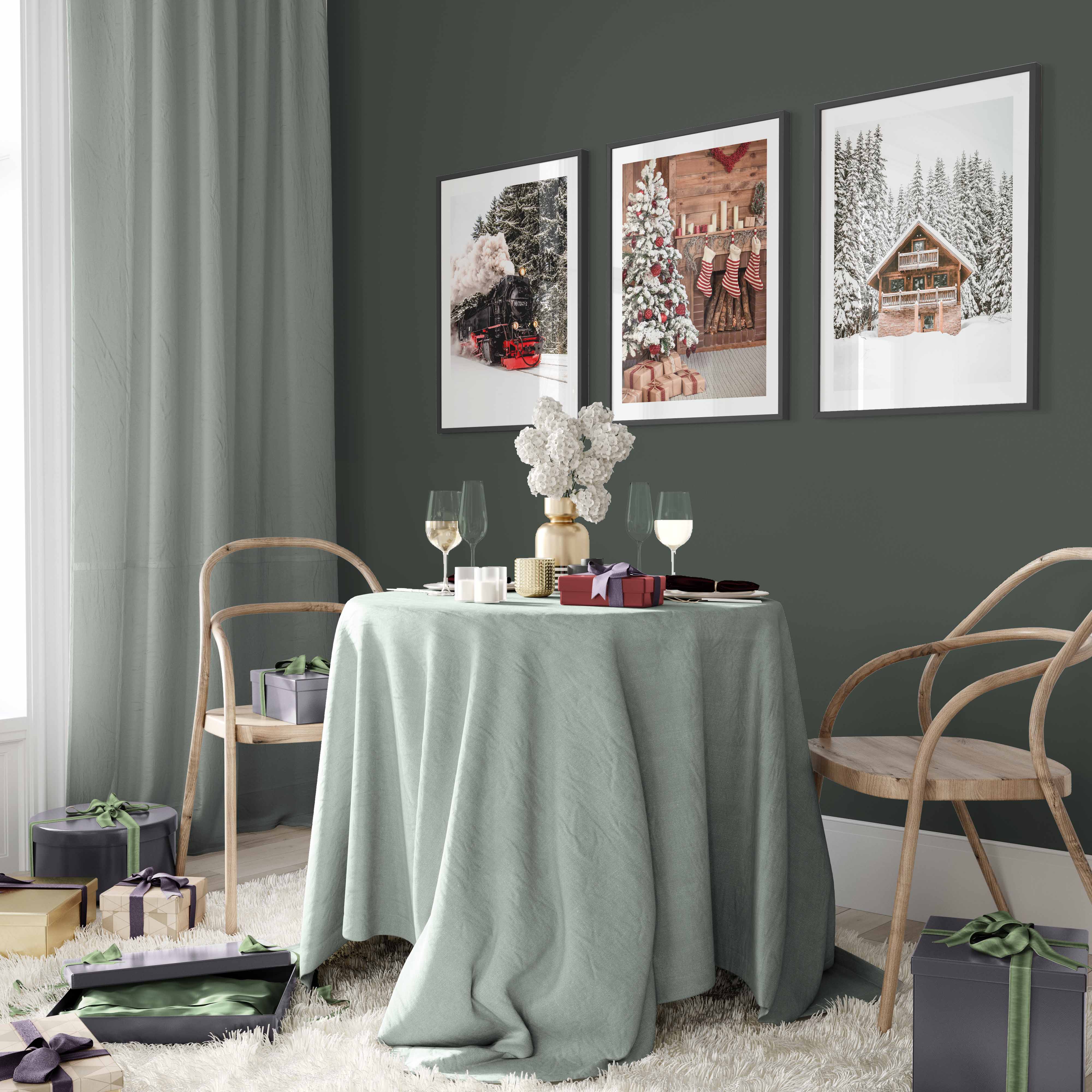 Christmas Tree Fireplace Poster