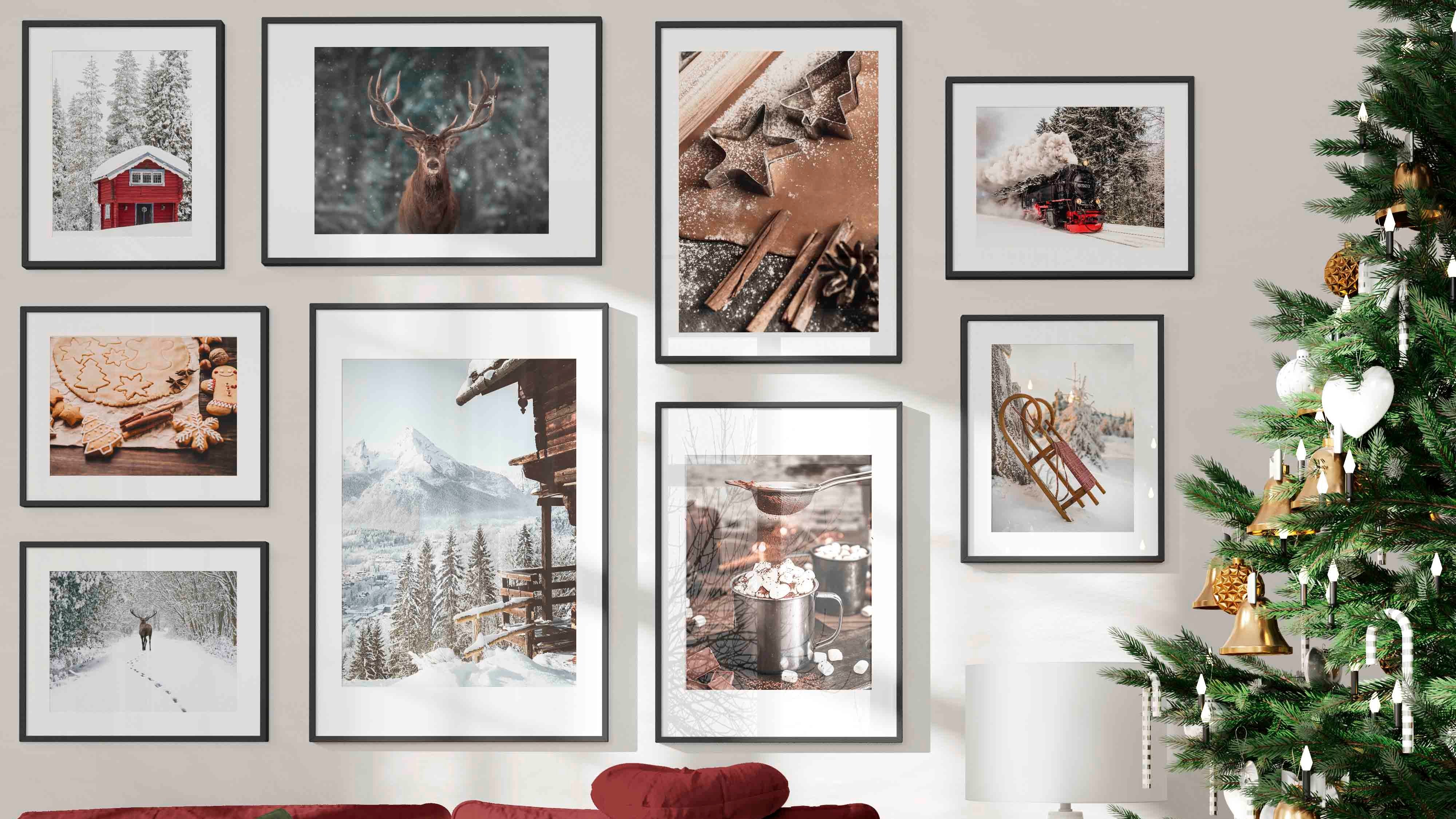 Cabin In Snowy Alps Poster