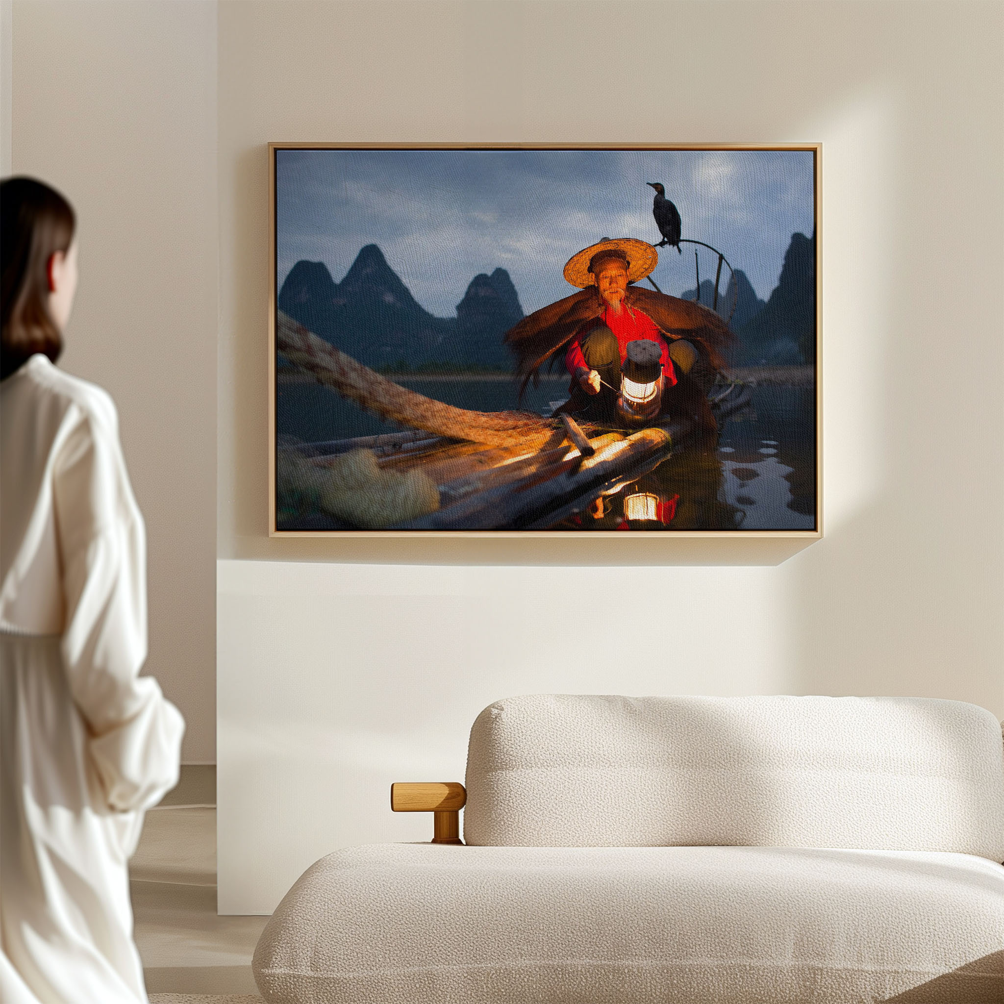 A captivating moment of cormorant fishing on the Li River, where tradition meets nature in perfect harmony.