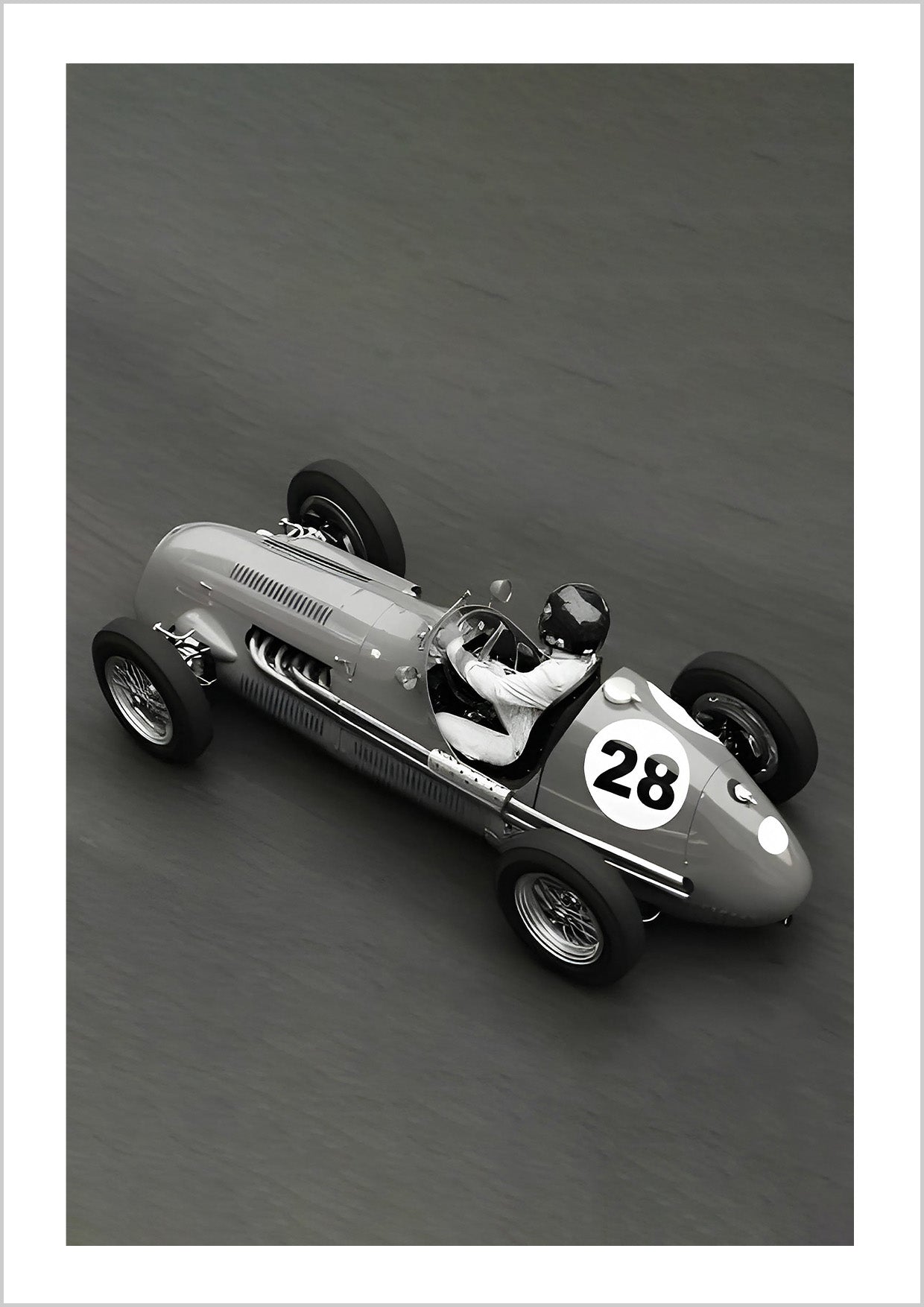 Grand Prix de Monaco, Black & White vertical Poster