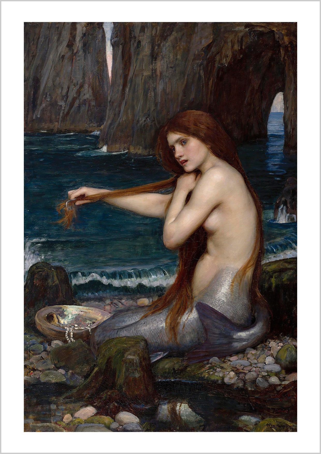 The mermaid painting reproduction, artist John William Waterhouse