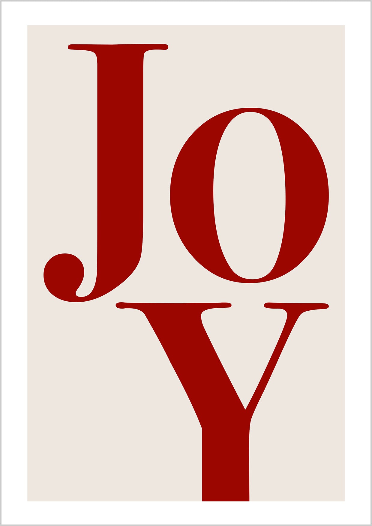 Typography Joy in Red Poster