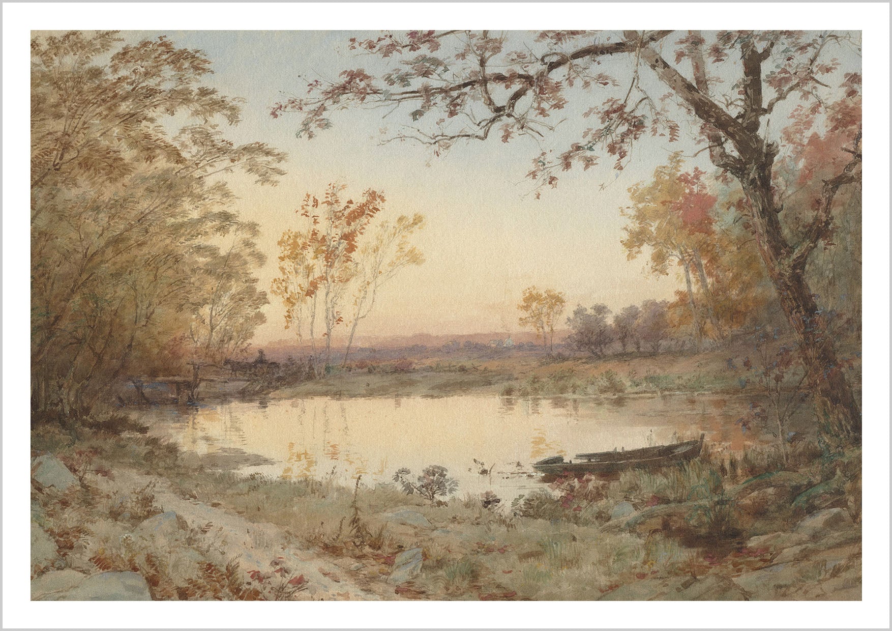 **Landscape (Hastings-on-Hudson), 1888** is a 19th-century American painting rendered in watercolor over graphite, depicting a serene view of Hastings-on-Hudson with delicate attention to the natural scenery.