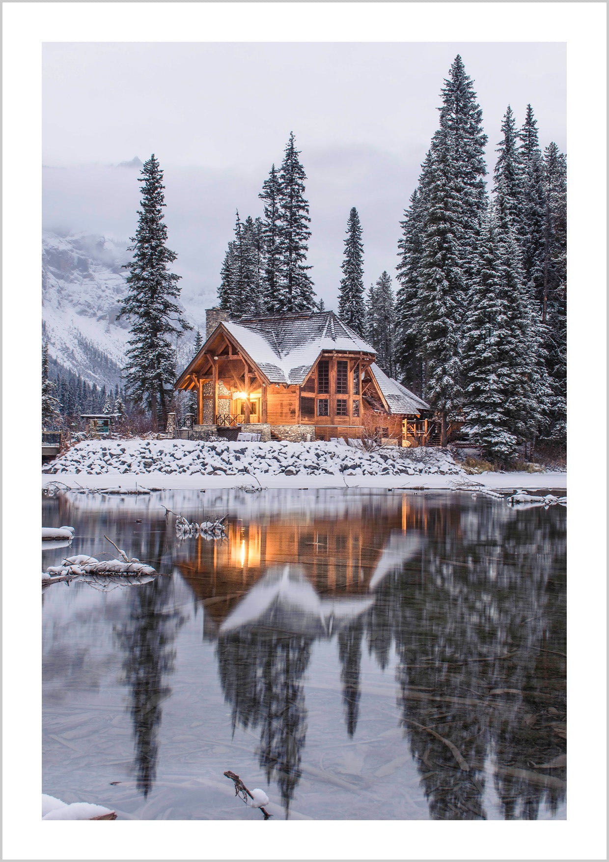 Mountain Cabin Emerald Lake, Canada Poster
