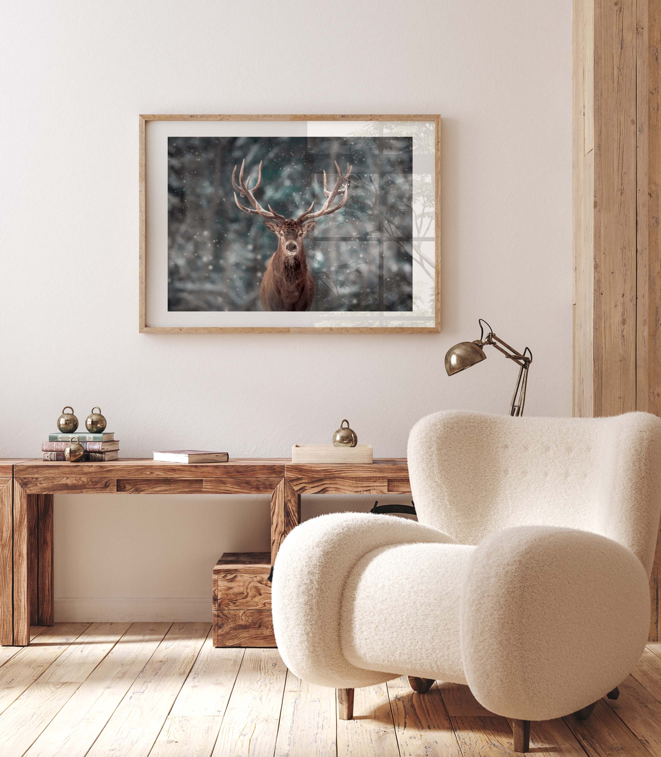 Portrait of a Majestic Deer Poster