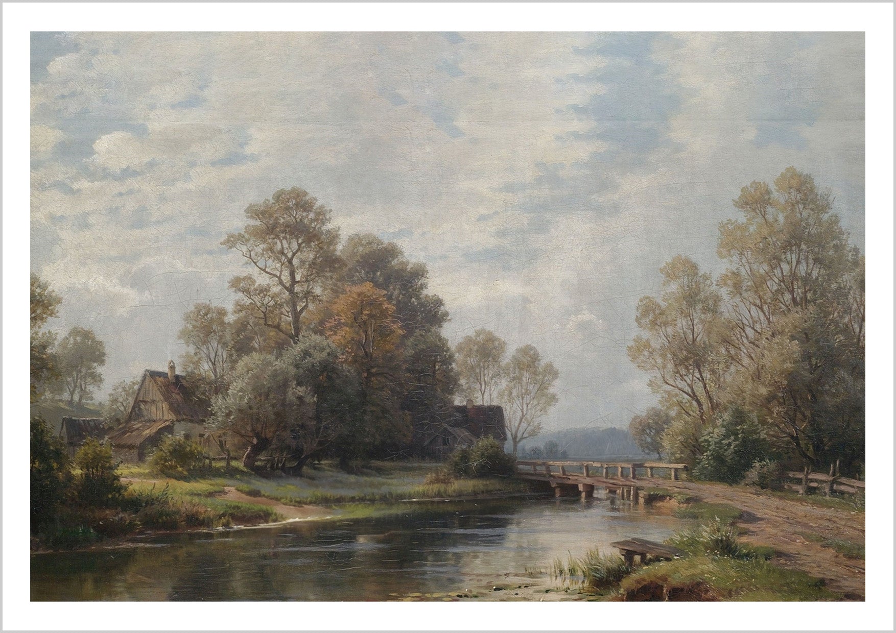 Riverbend Summer painting reproduction. Artist Paul Weber