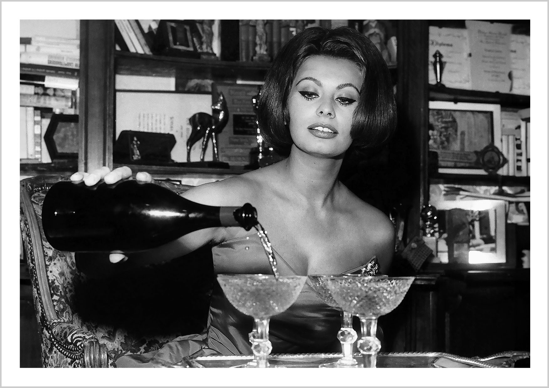 Sophia Loren Pouring Champagne 1963