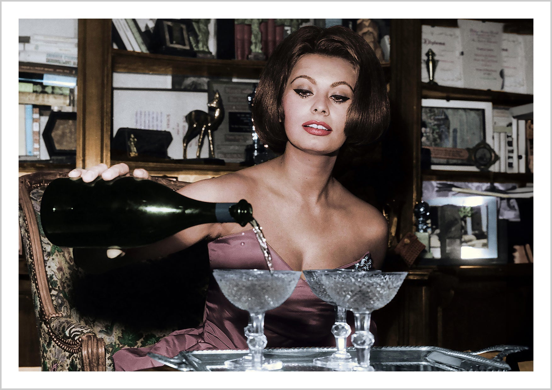 Sophia Loren Pouring Champagne