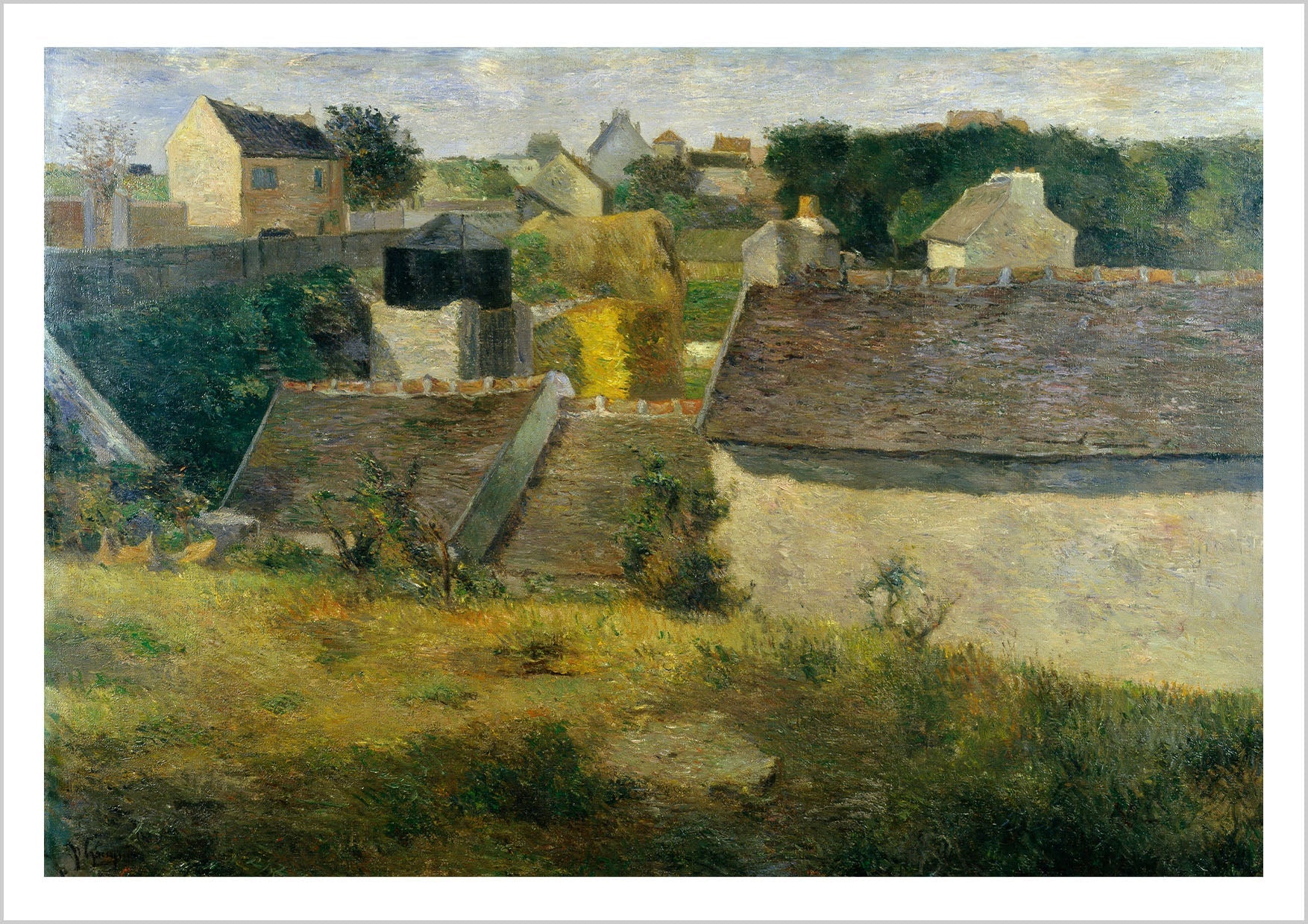 A quiet glimpse of rural life through Paul Gauguin’s eyes. Soft tones and simple forms capture the charm of the countryside with a sense of warmth and nostalgia.