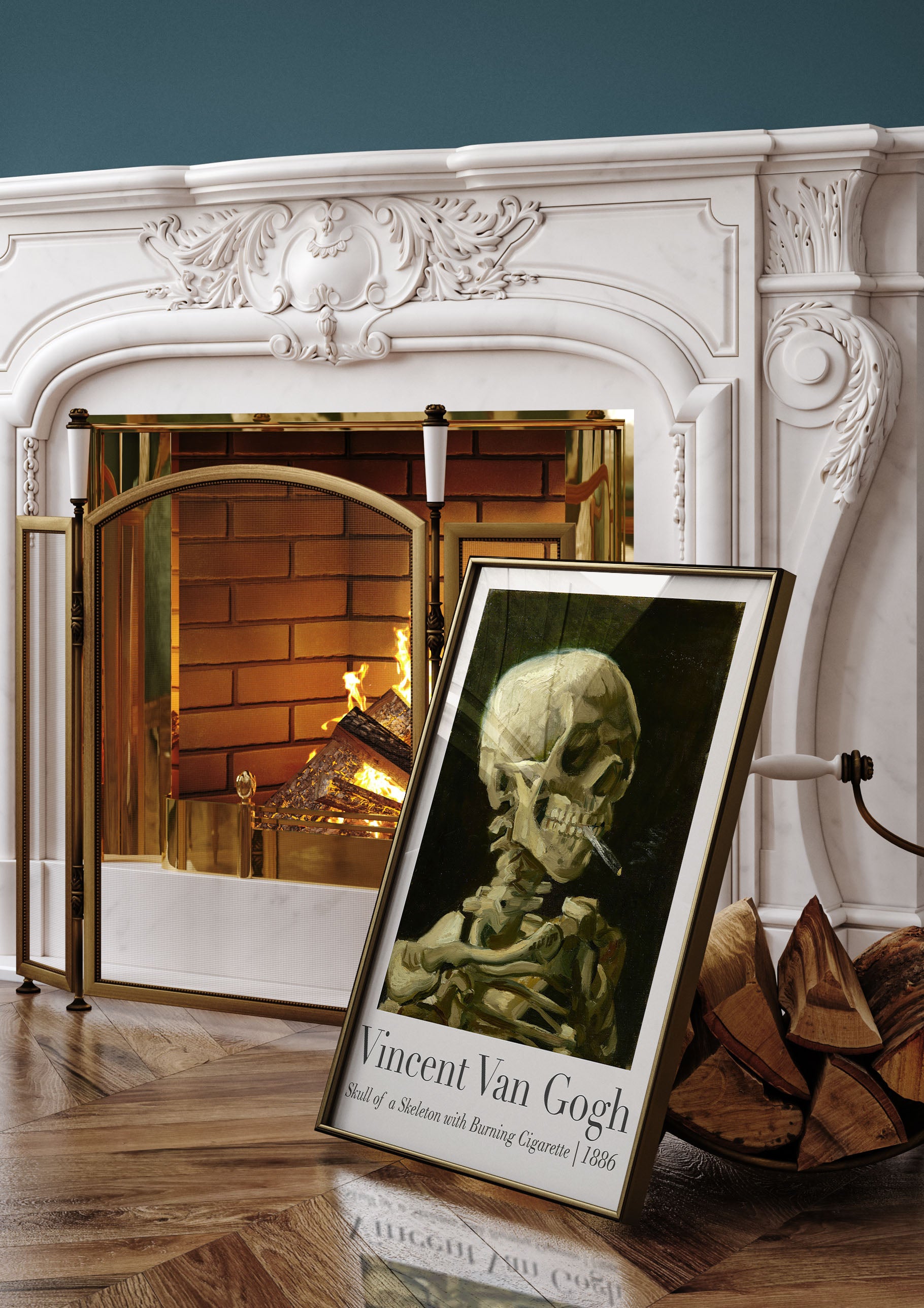 Vincent Van Gogh - Smoking Skeleton Poster