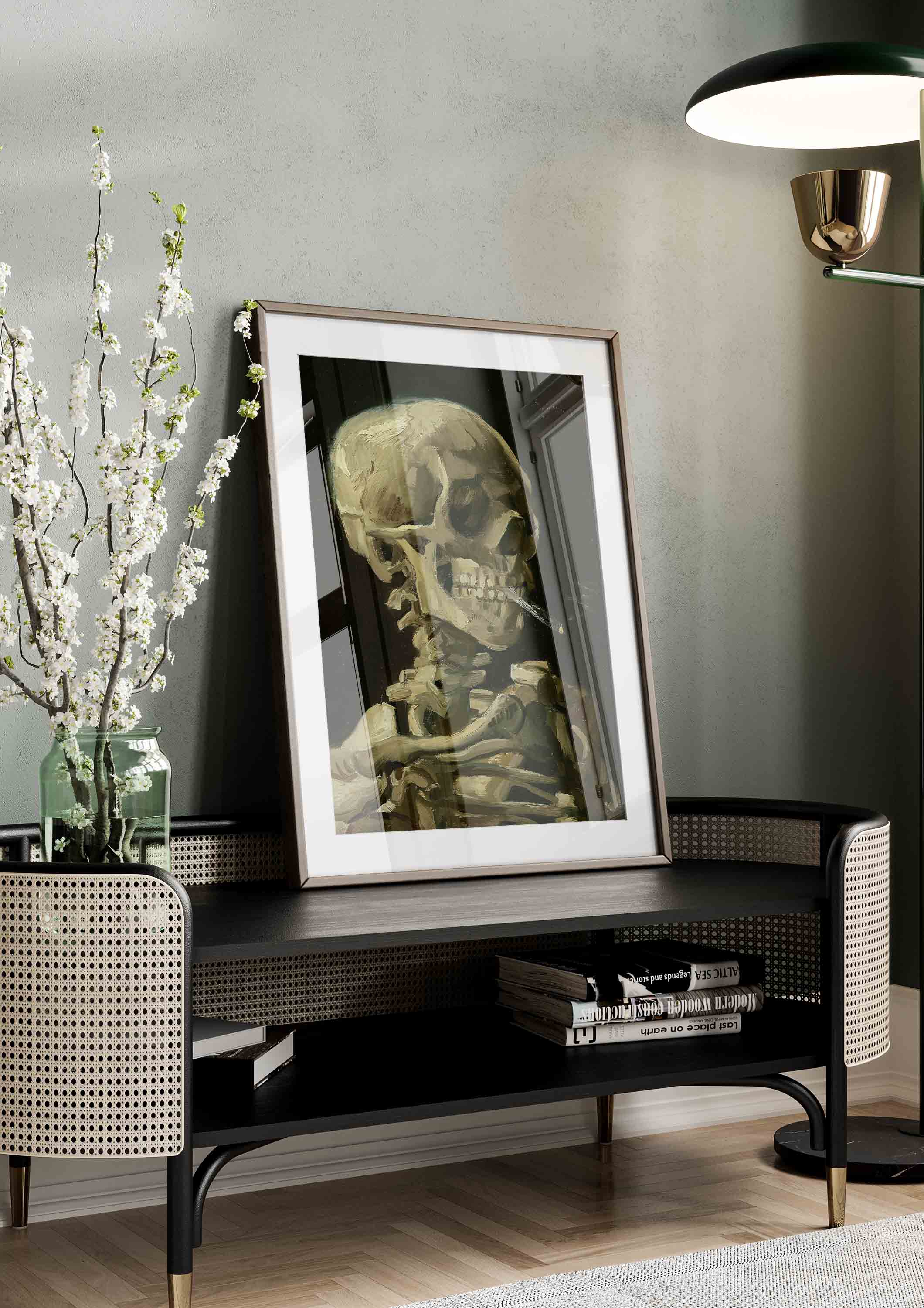 Vincent van Gogh smoking skeleton