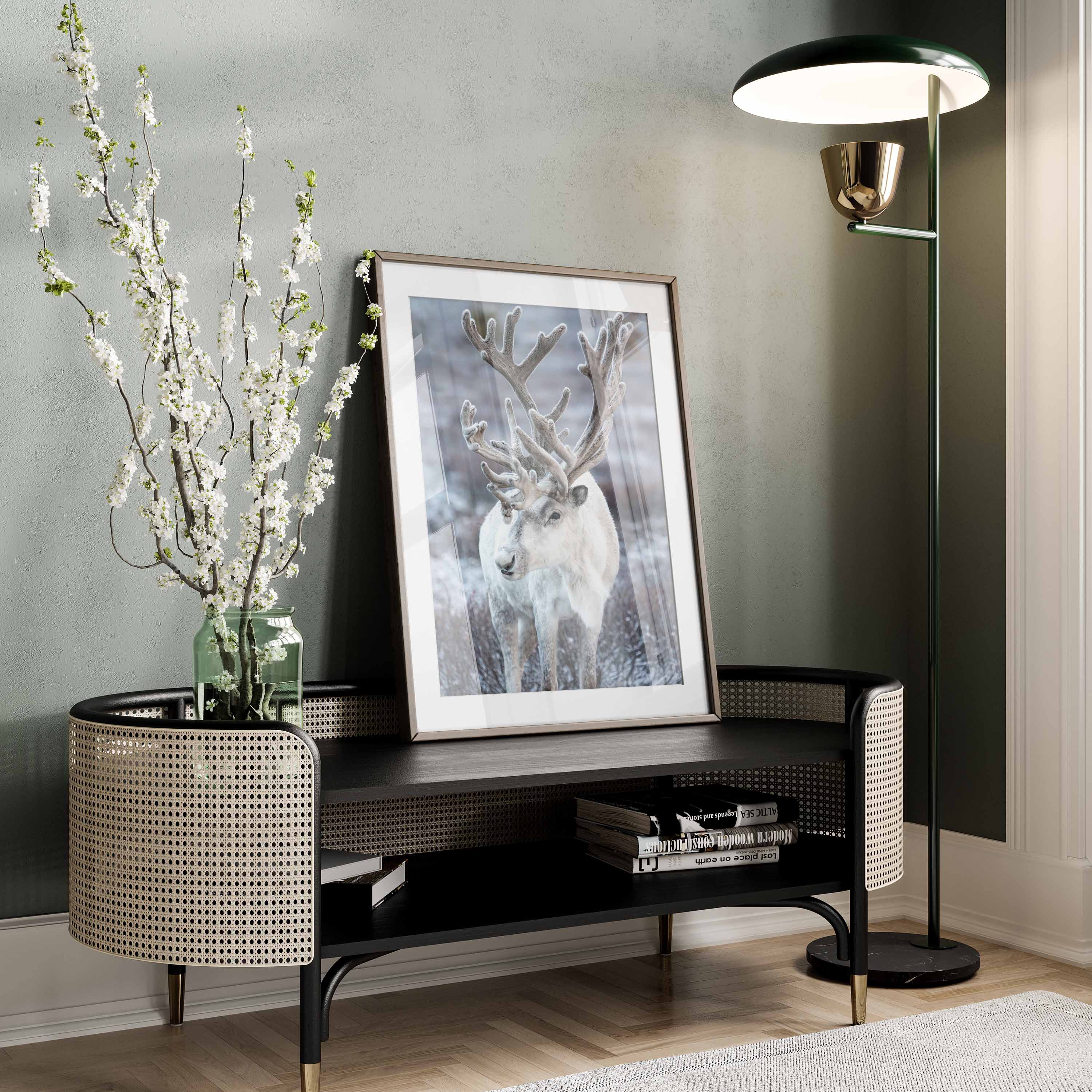 White Majestic Deer Poster