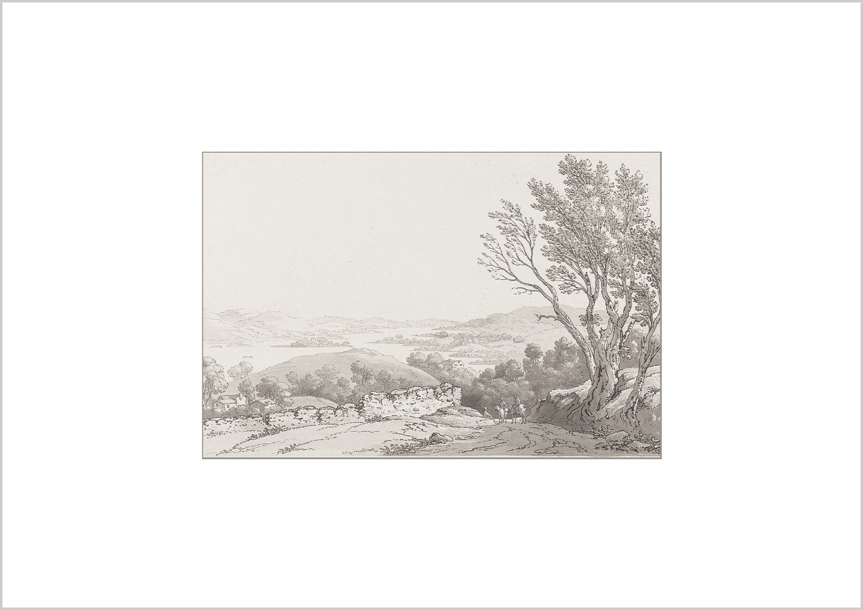 View over Windermere from above Barig Joseph Farington English