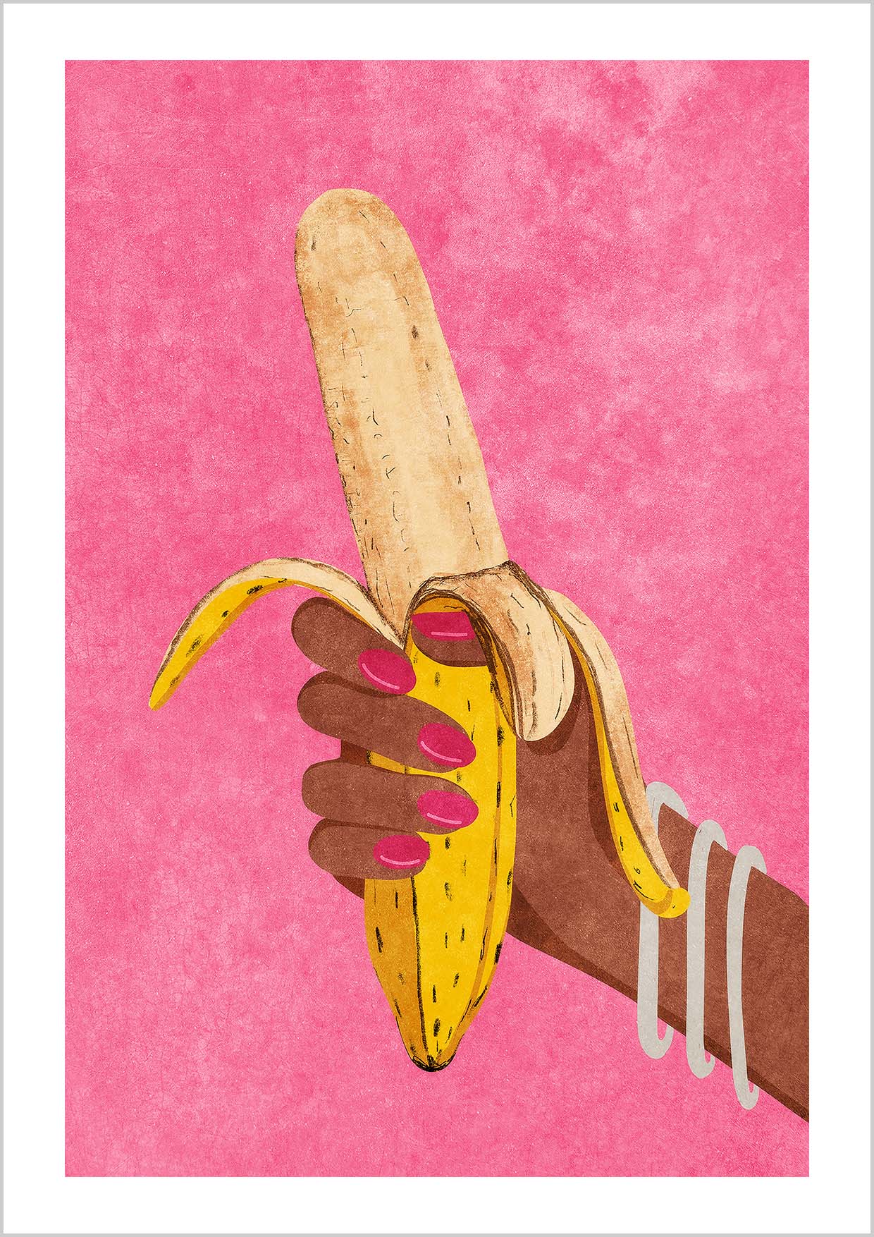 Bright, cheeky, and a little suggestive. This banana owns the spotlight.
Art by Raissa Oltmanns