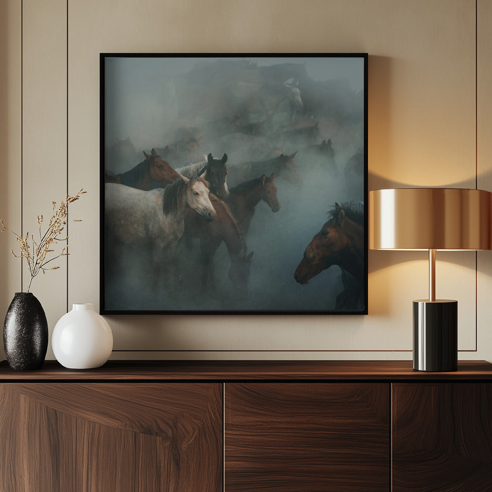 Herd in mist
