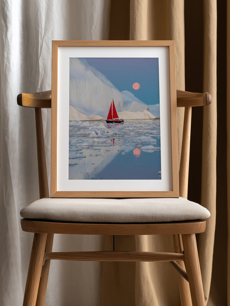 Red Sail Under Moonlight
