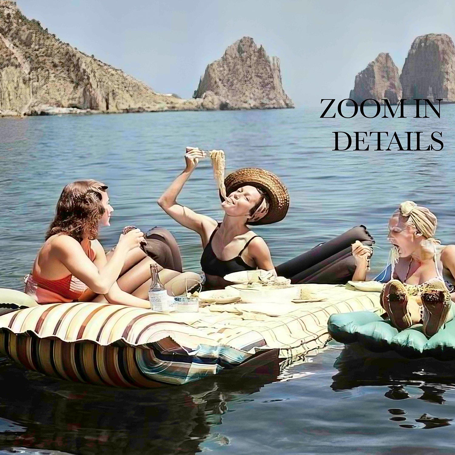 Three Women Spaghetti Colored Poster