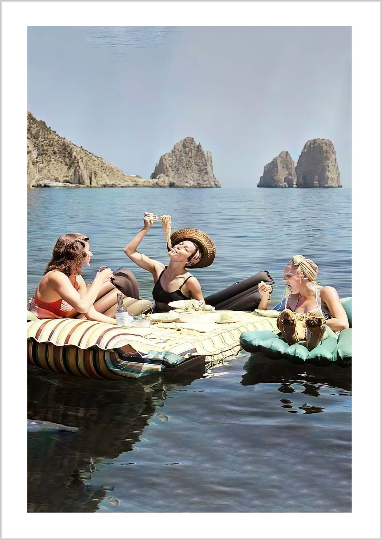 Three Women Spaghetti Colored Poster