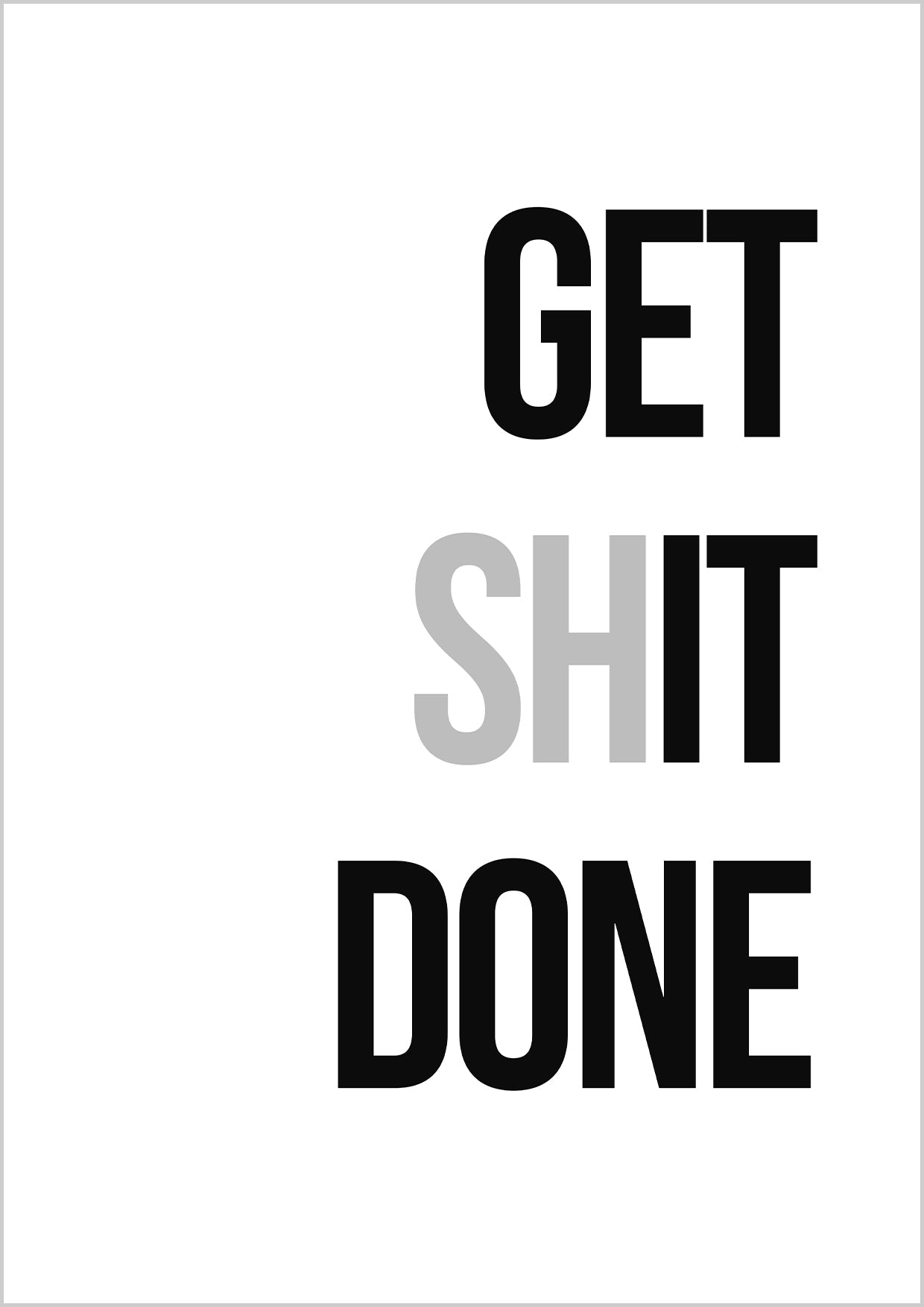 Get shit done typography Poster