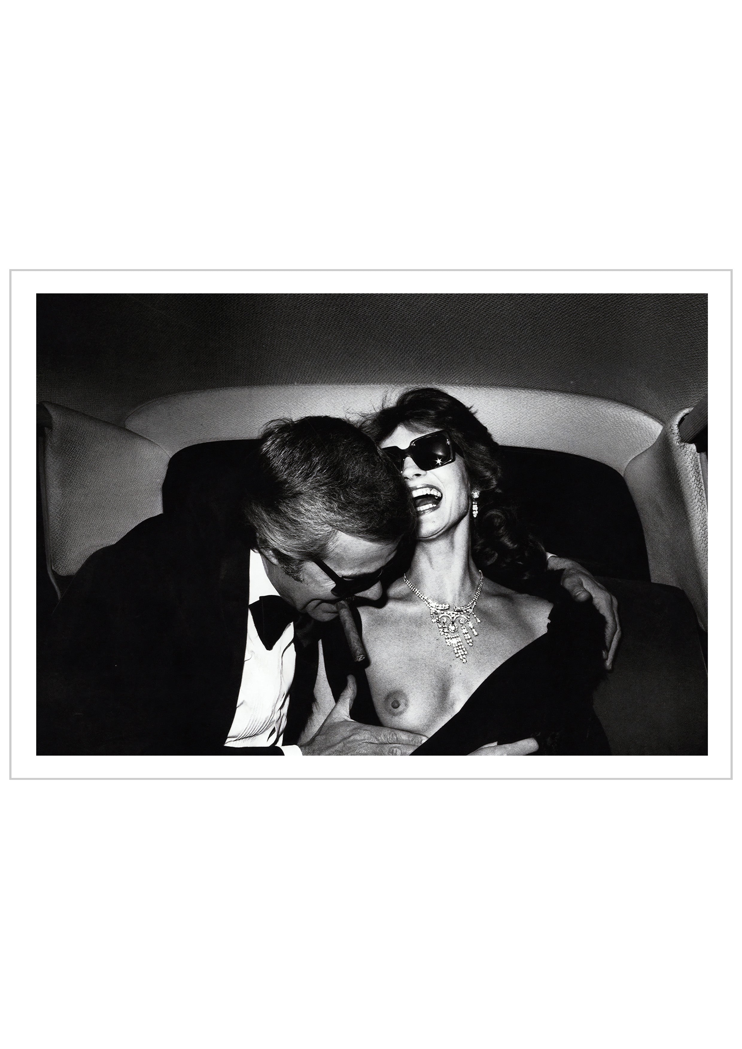 Helmut Newton Paris 1973 Woman Fashion Nude Breast Car Cigar Man