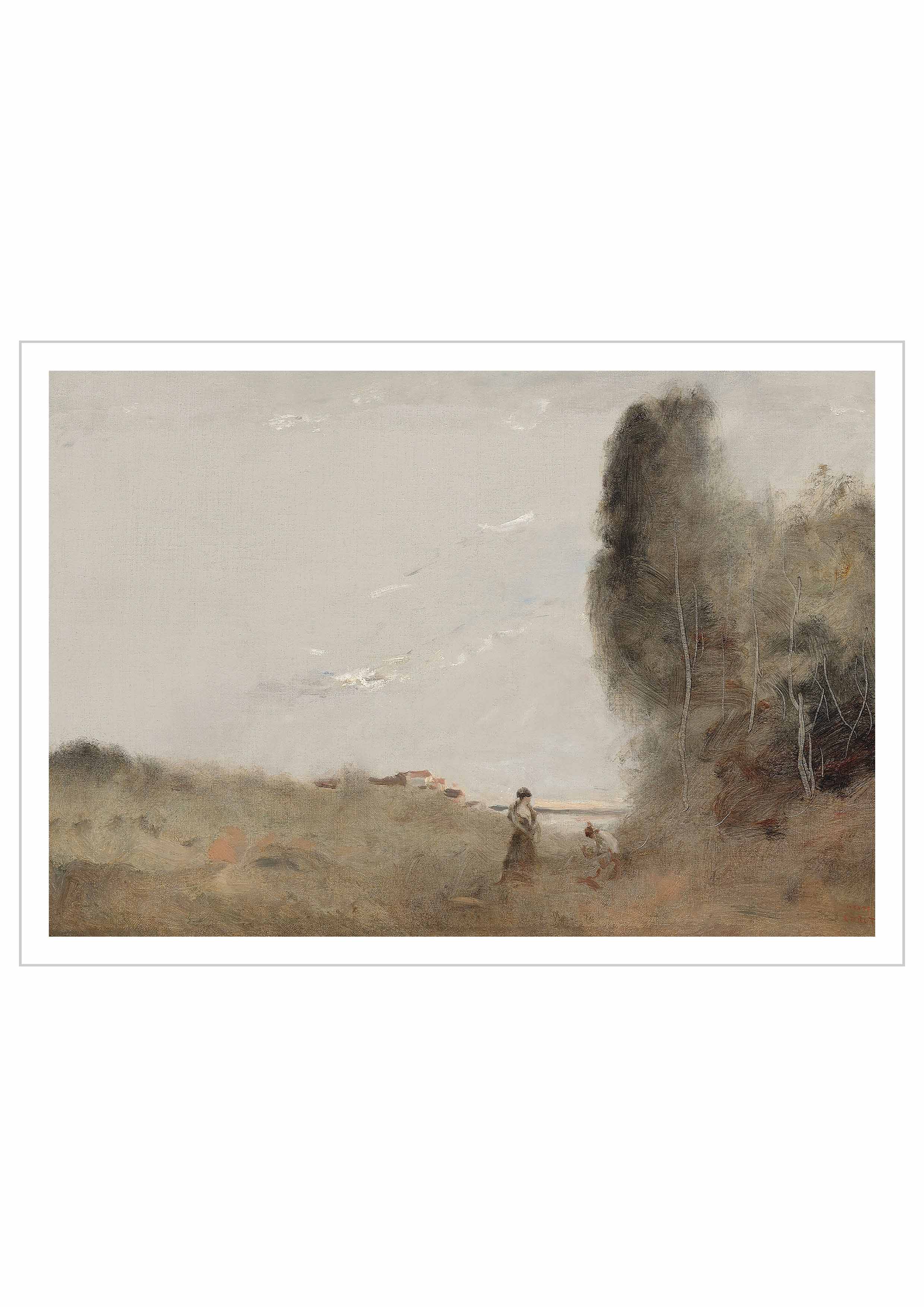 Painting Le Matin au Bord de L’eau by the French artist Jean Baptiste Camille Corot.