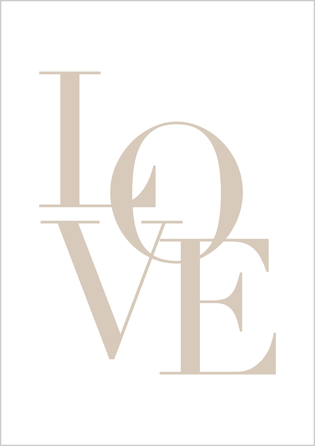 Love typography Poster in beige
