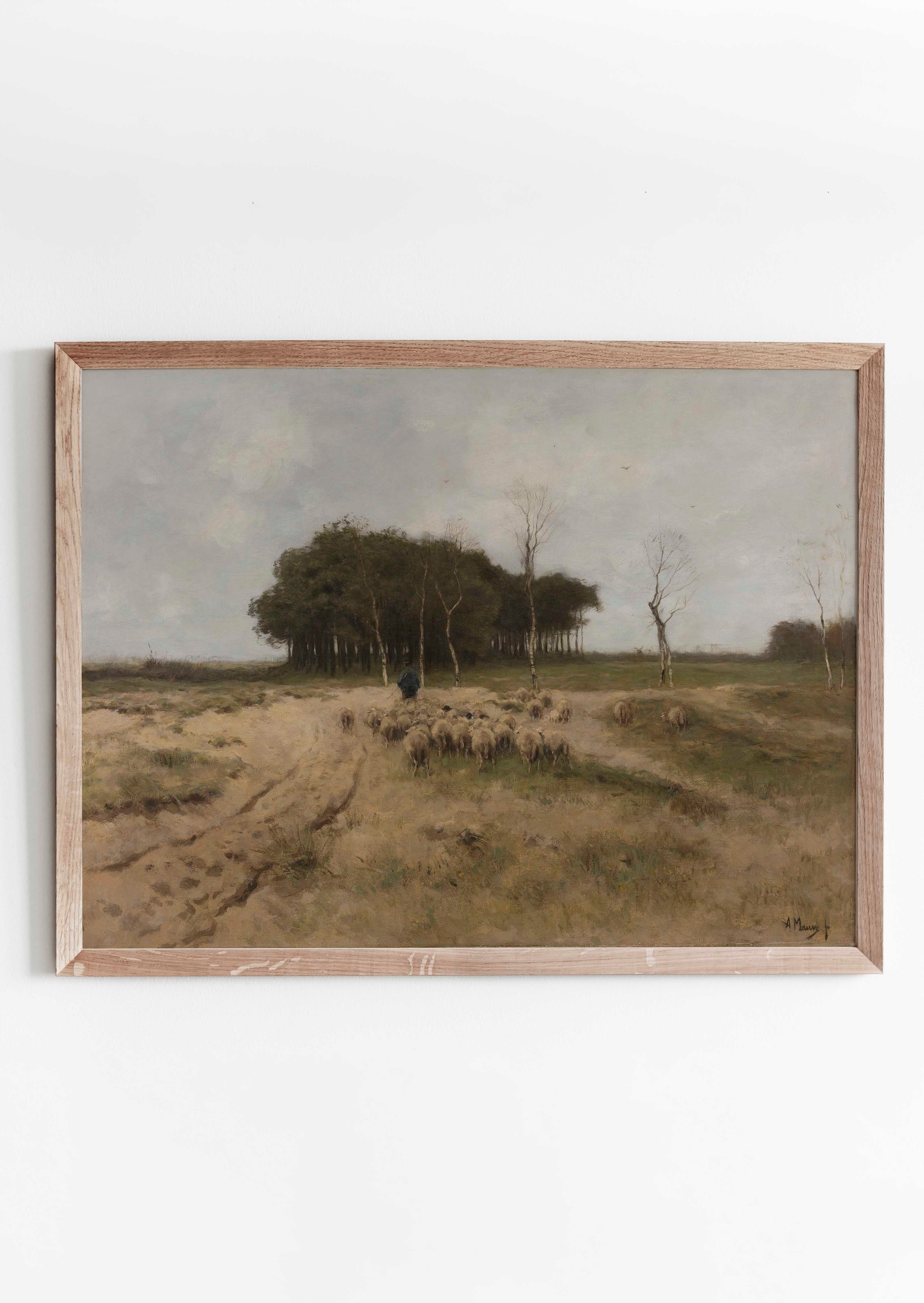 On the Heath near Laren (1887)- Dutch artist Anton Mauve