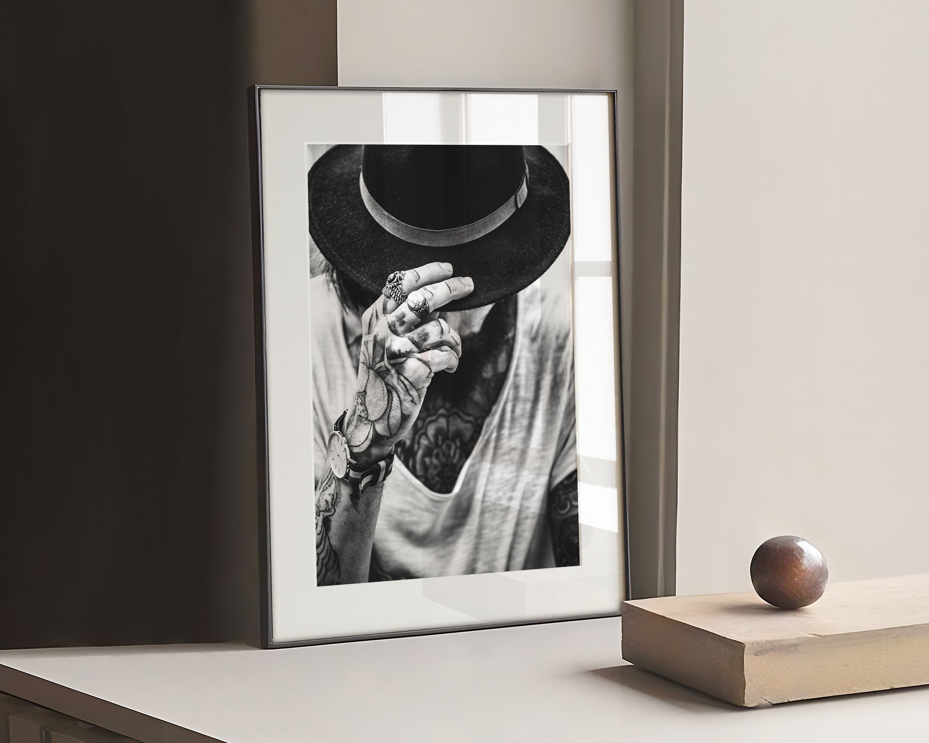 Portrait of hipster with tattoo