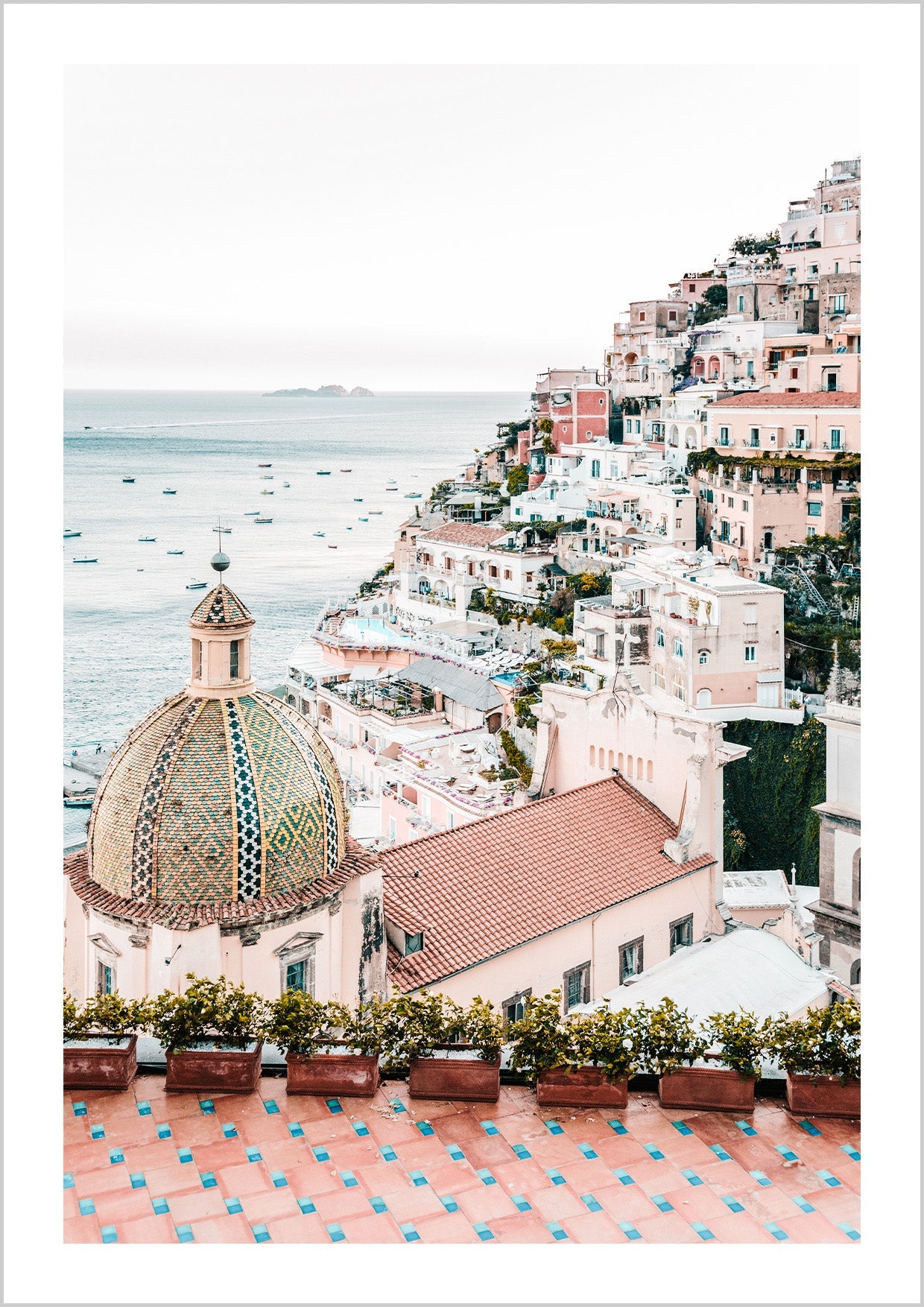 photography from the village of Positano on the Amalfi Coast in the province of Salerno in Kampien, south of Naples in Italy. The village is beautifully situated on a hillside with beautiful buildings and architecture.