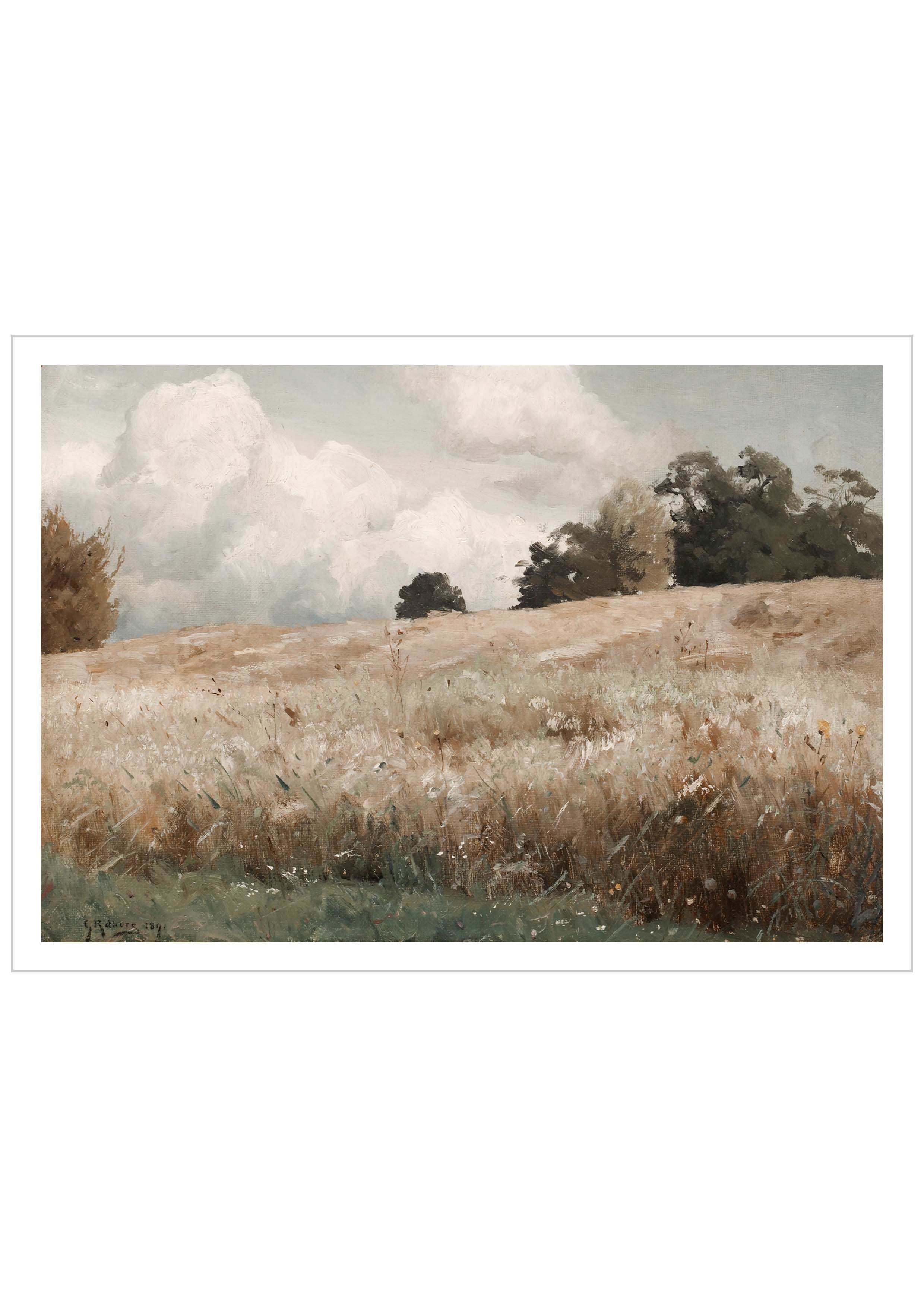 Wheat field Meadow Landscape Painting was created by Gustaf Rydberg
