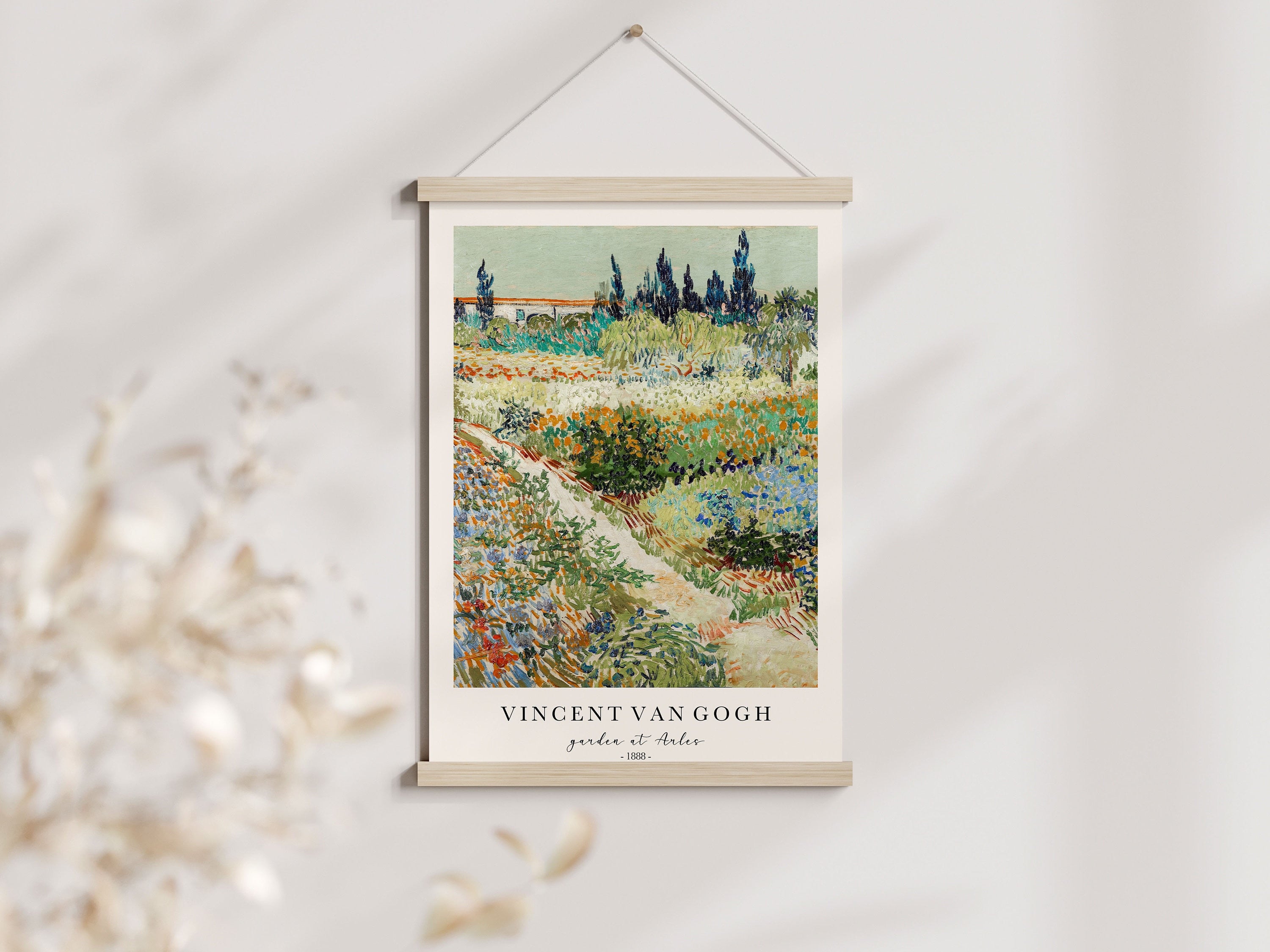 Vintage painting Garden at Arles by Van Gogh
