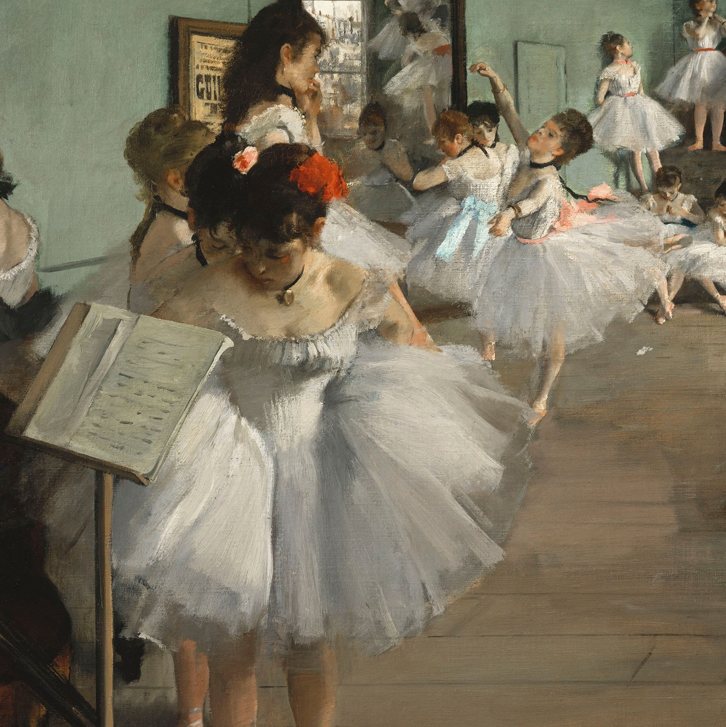 A fine artwork "The Dance Class" circa 1874 from the French artist Edgar Degas.
