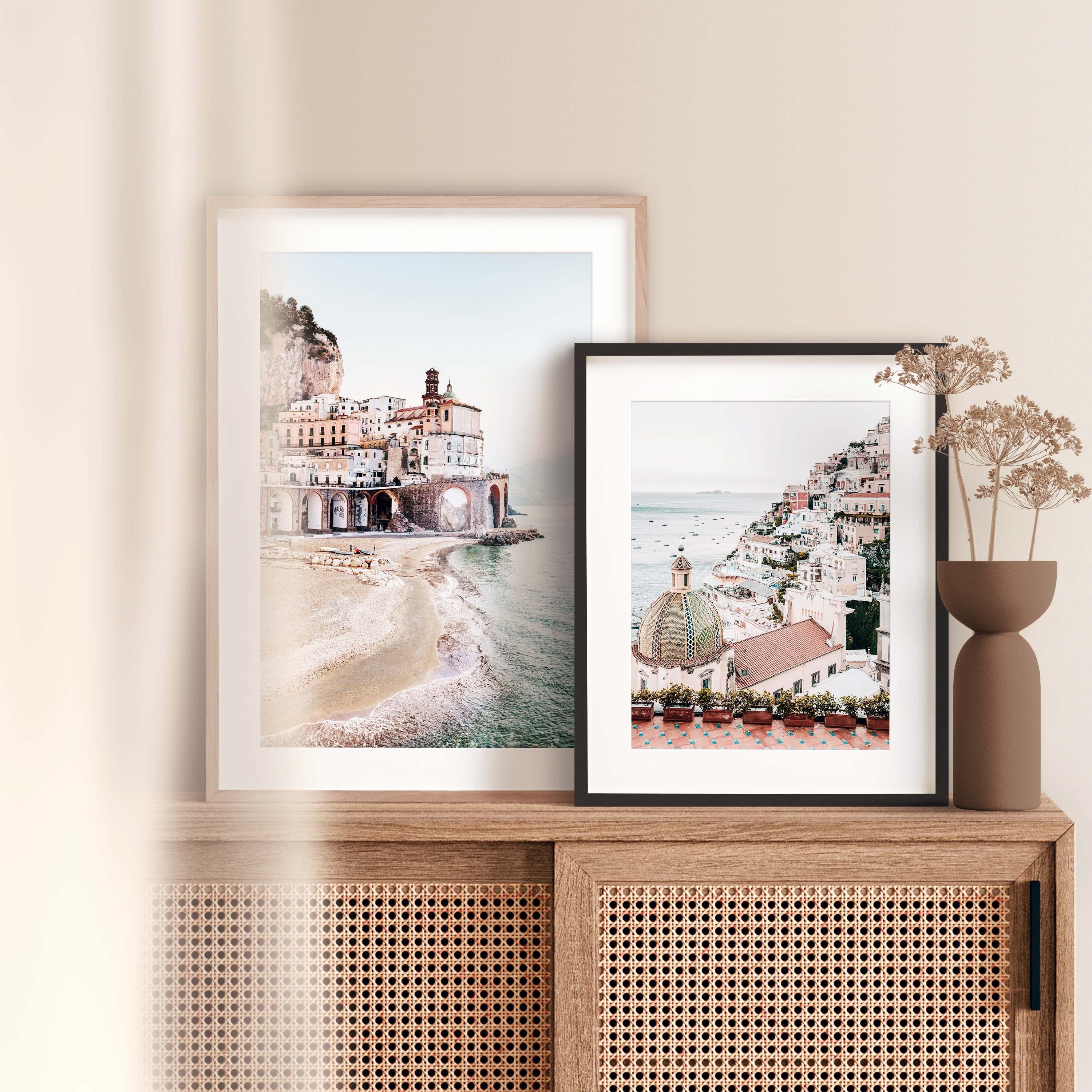 photography from the village of Positano on the Amalfi Coast in the province of Salerno in Kampien, south of Naples in Italy. The village is beautifully situated on a hillside with beautiful buildings and architecture.