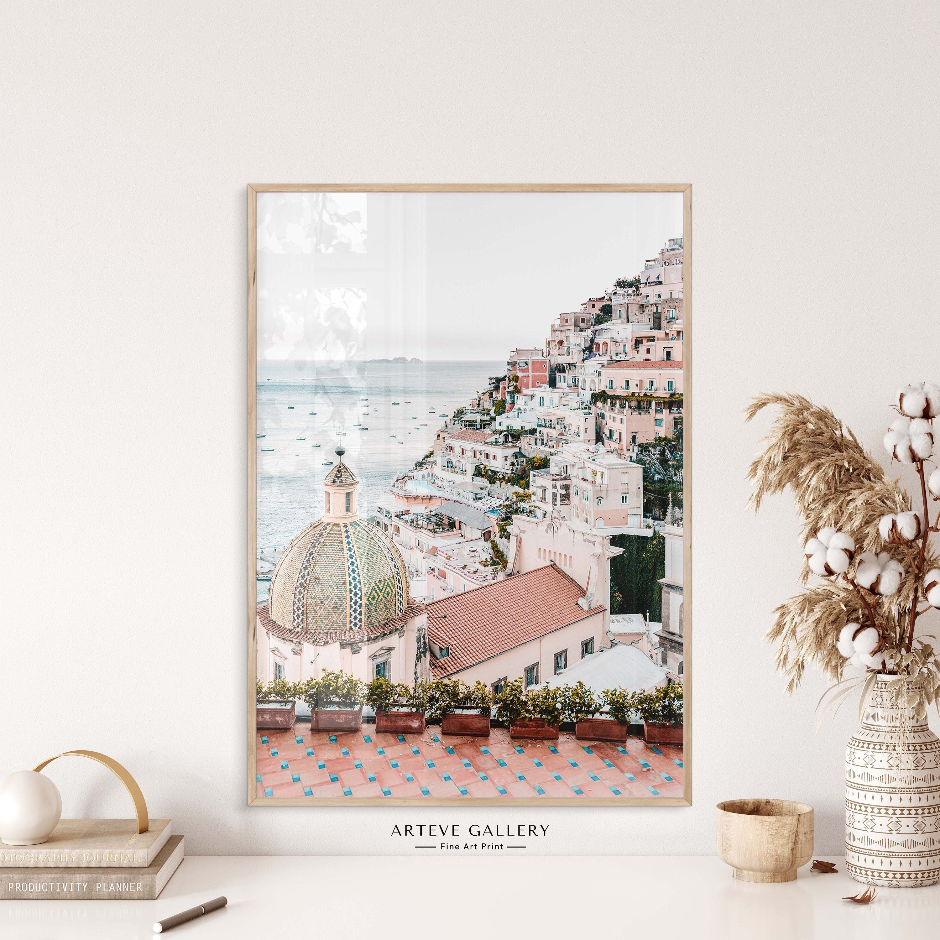 photography from the village of Positano on the Amalfi Coast in the province of Salerno in Kampien, south of Naples in Italy. The village is beautifully situated on a hillside with beautiful buildings and architecture.
