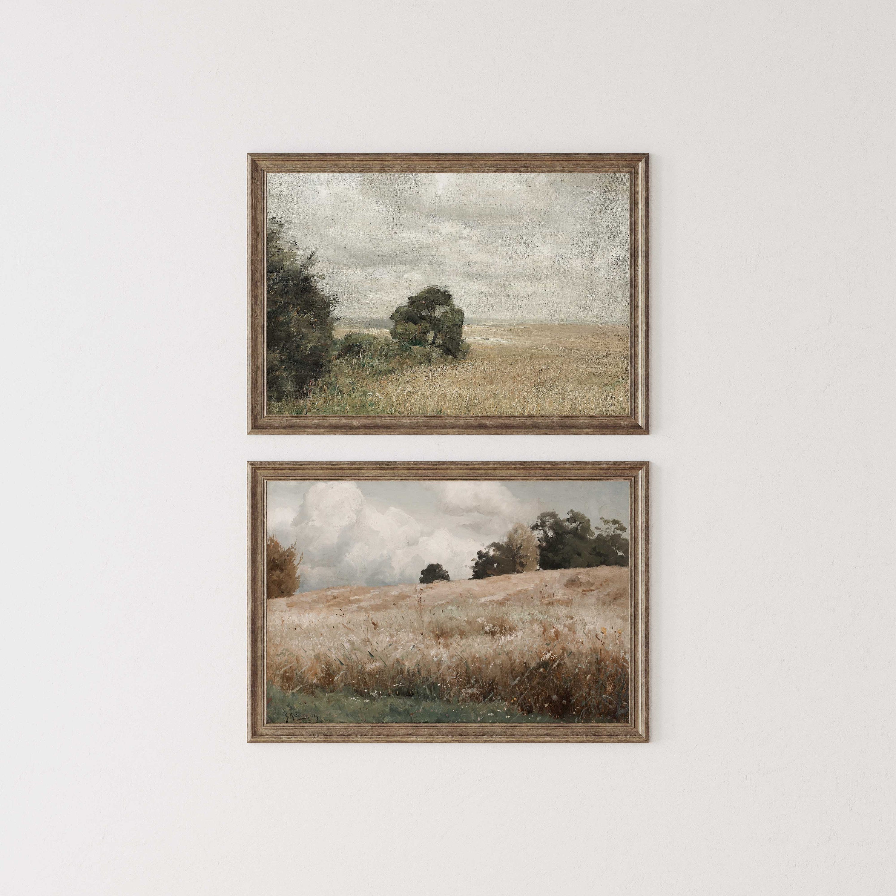 Wheat field Meadow Landscape Painting was created by Gustaf Rydberg