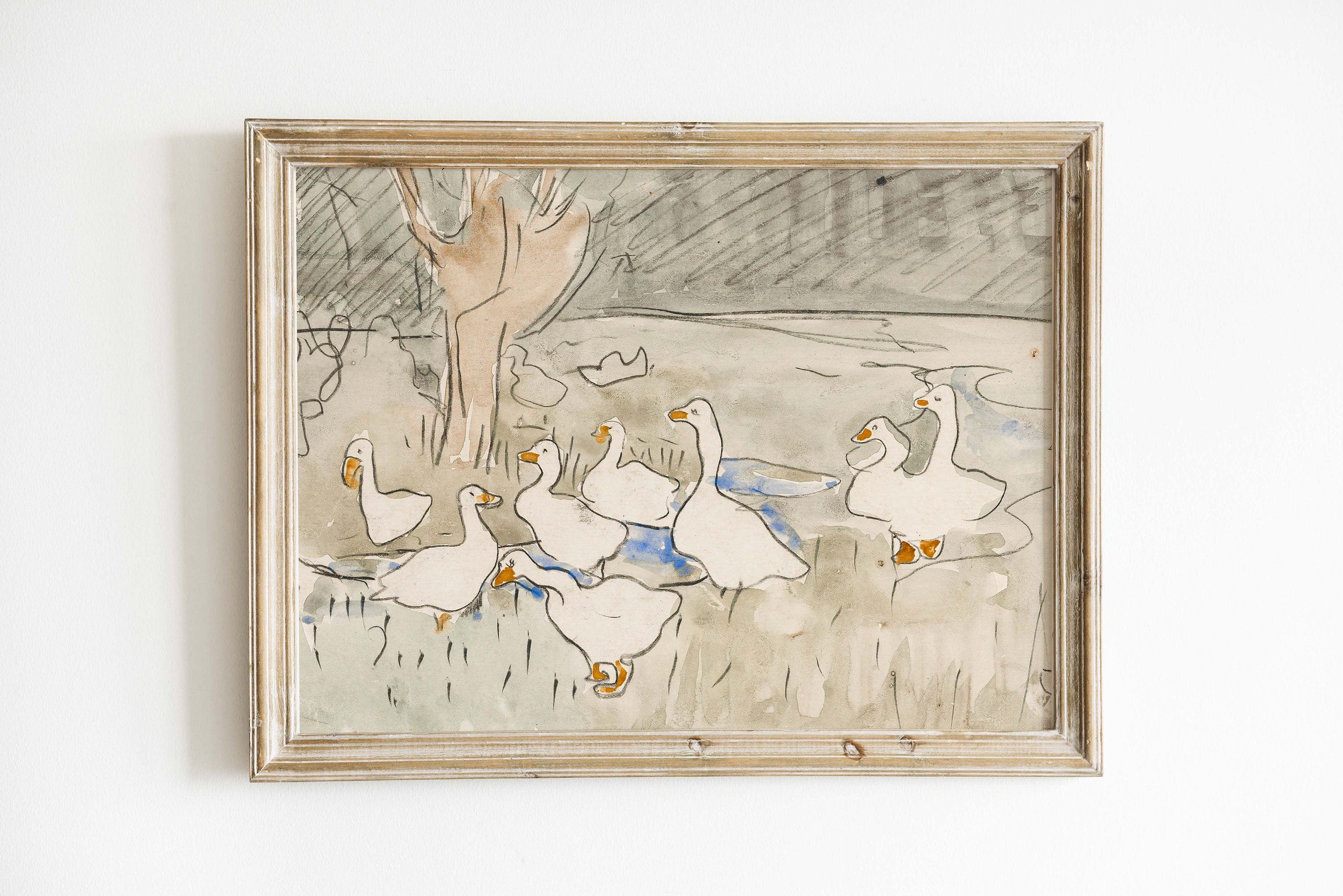 The Dutch artist Theo van Hoytema painted this beautiful spring Duck artwork