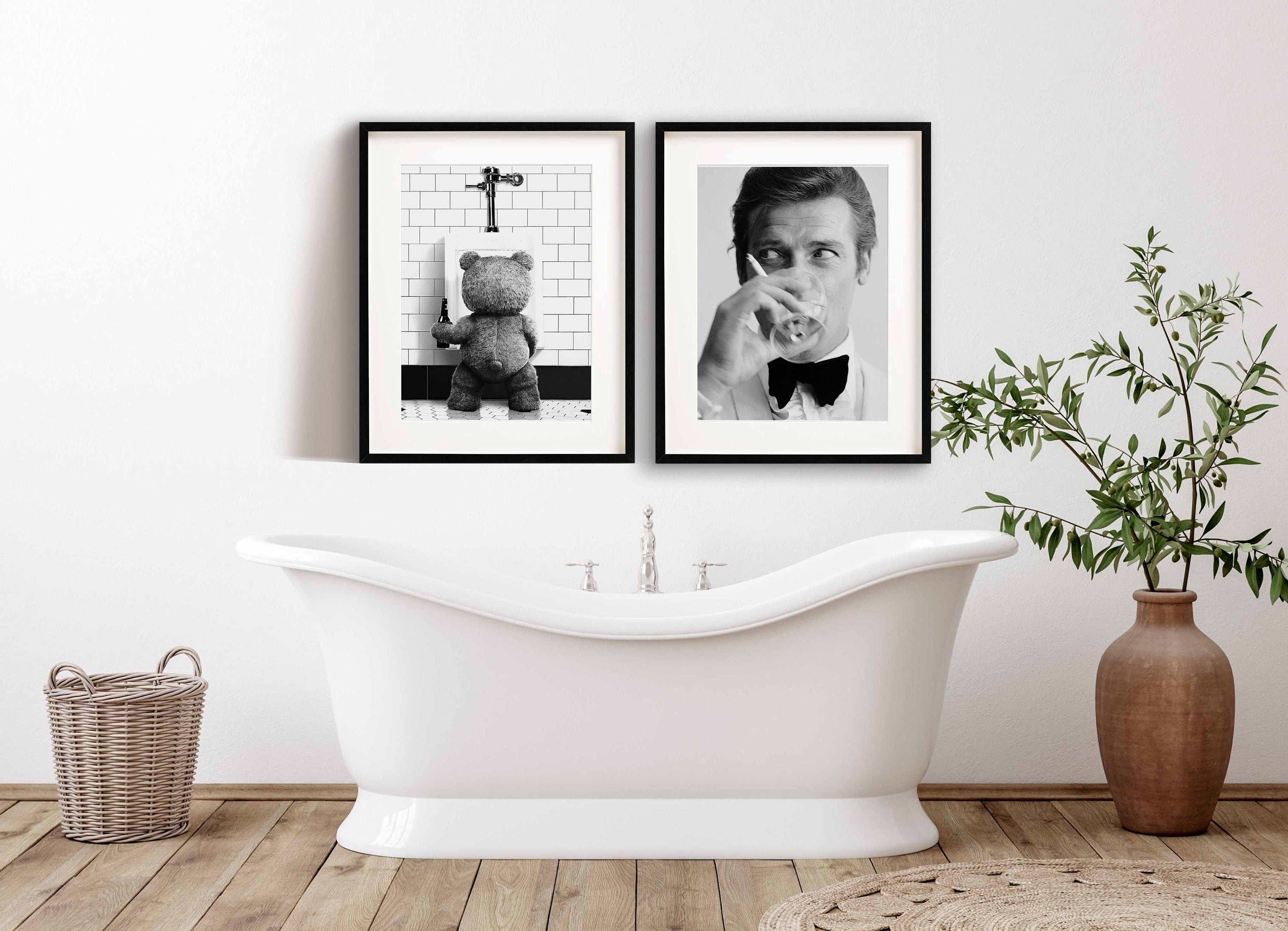Photograph of Ted Teddy bear holding a drink and doing his toilet
Available in square and large XL poster Poster.