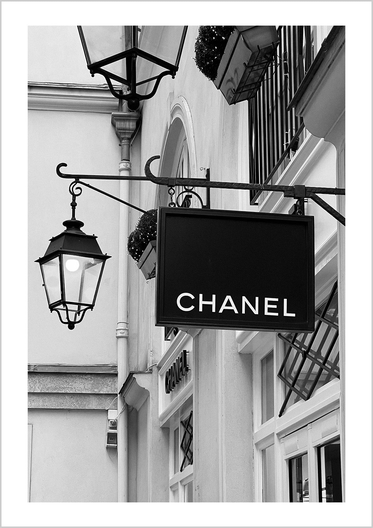 Photography print of an iconic fashion Chanel store.