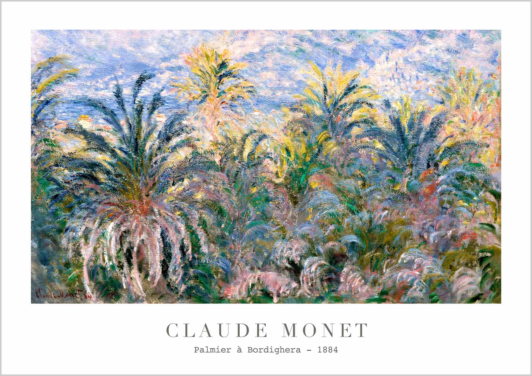 Exhibition poster of Claude Monet - Palmier à Bordighera 1884