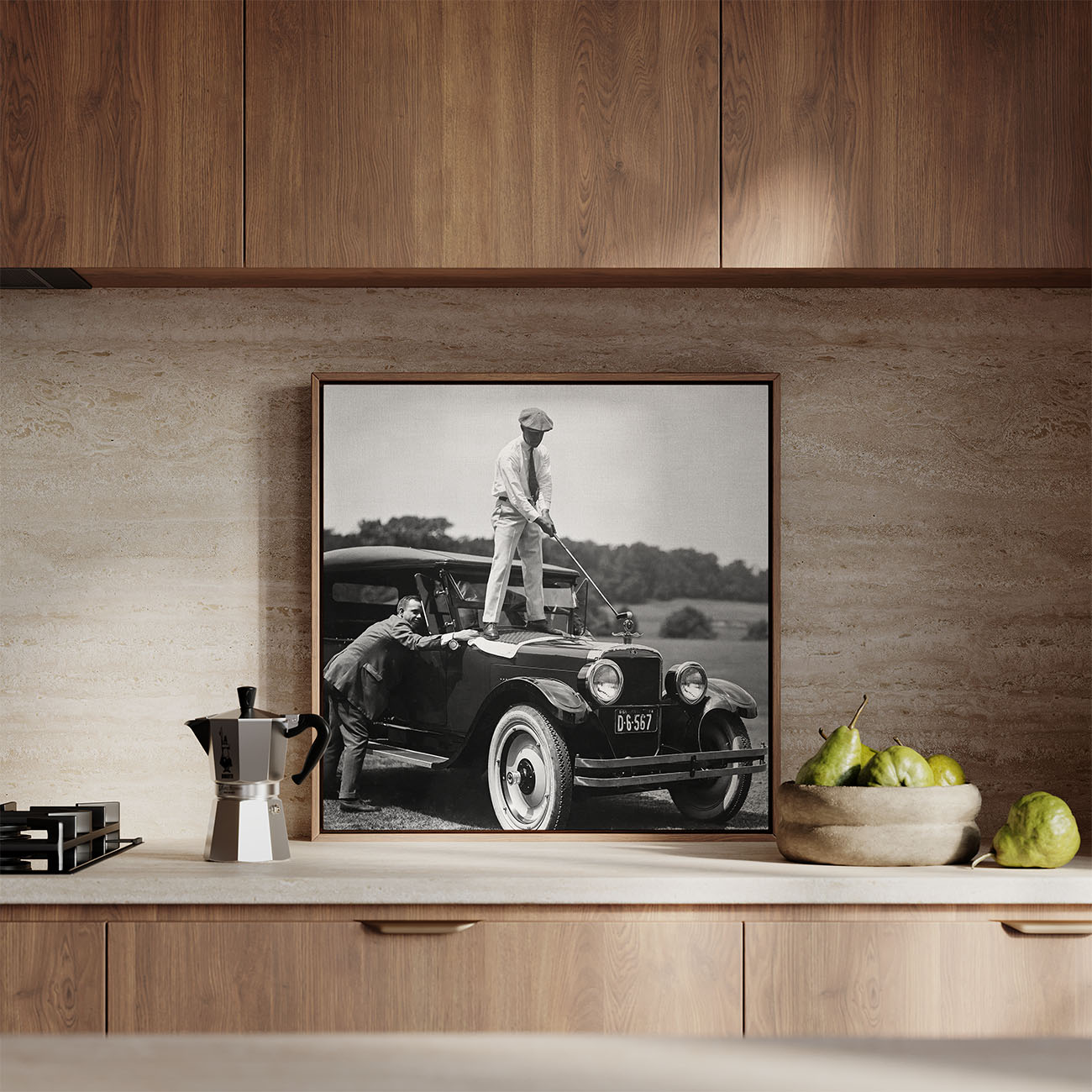 Golfer On Top Of A Car Poster