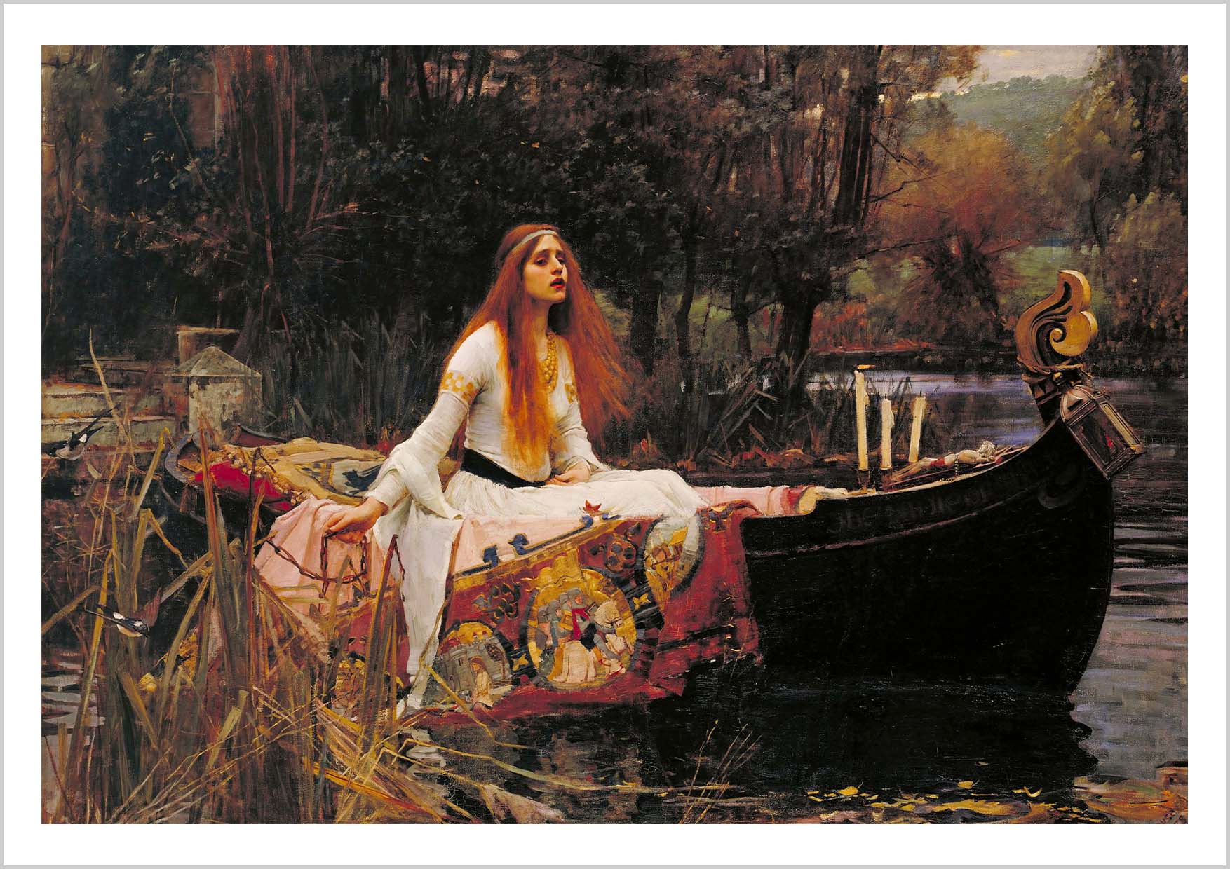 The Lady of Shalott painting reproduction, artist John William Waterhouse