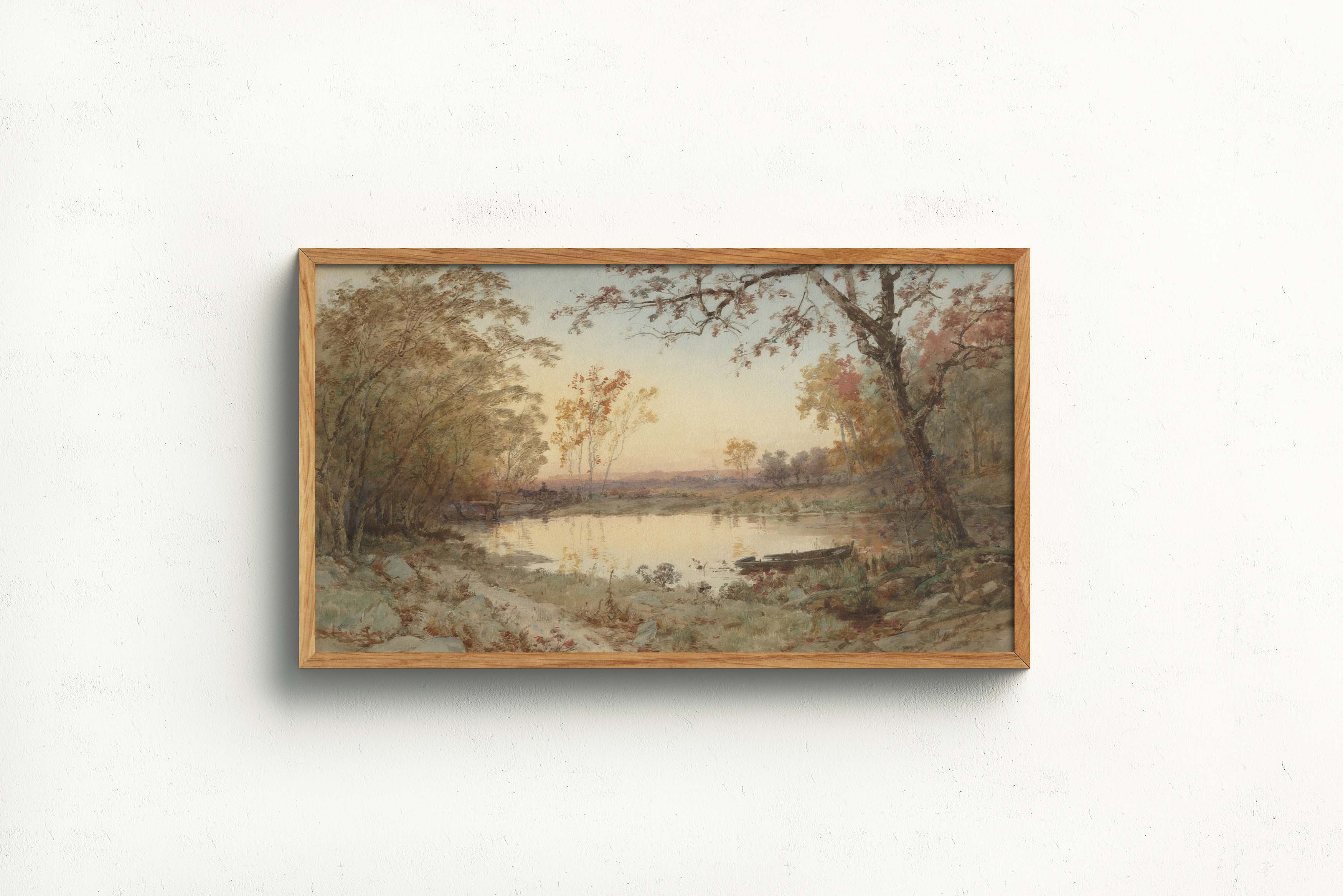 **Landscape (Hastings-on-Hudson), 1888** is a 19th-century American painting rendered in watercolor over graphite, depicting a serene view of Hastings-on-Hudson with delicate attention to the natural scenery.