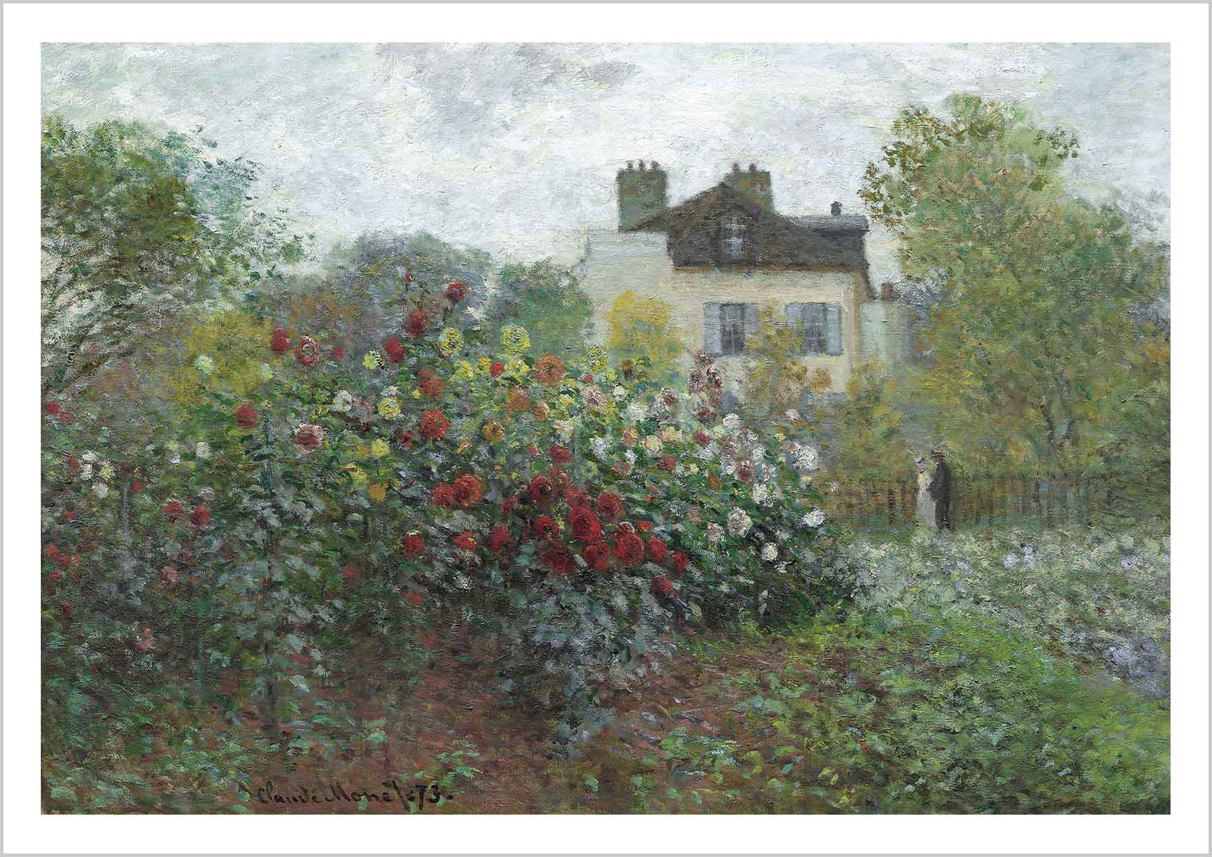 Monet - A Corner Of The Garden With Dahlias Poster