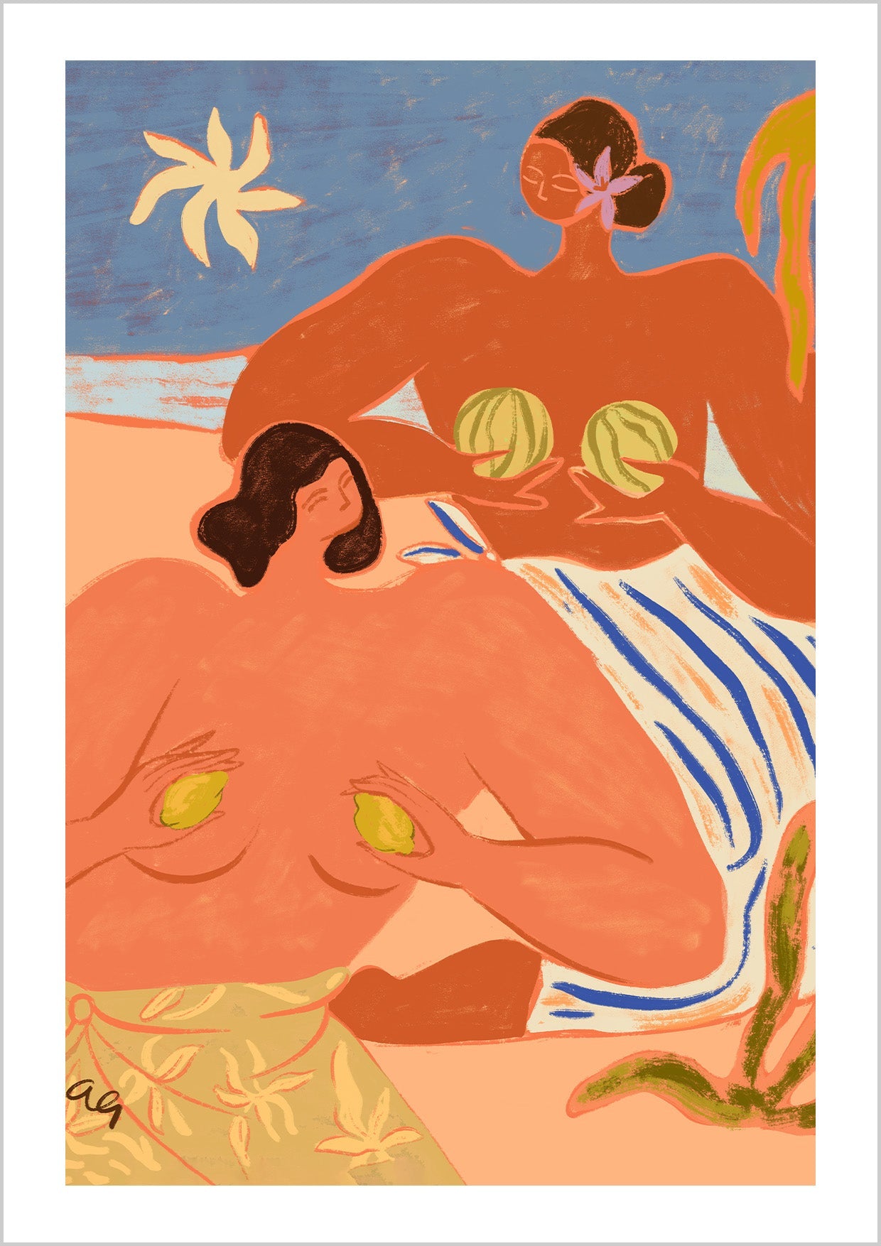 Lemon and Melon – bold summer-inspired print with citrus tones. Large poster, canvas & frames. Local production & fast shipping.